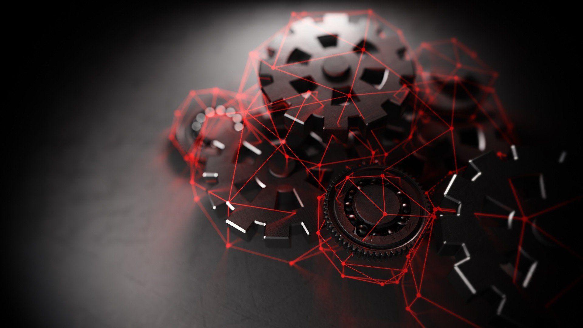 1920x1080 black and red, Gear wheel Wallpaper HD / Desktop and Mobile Background