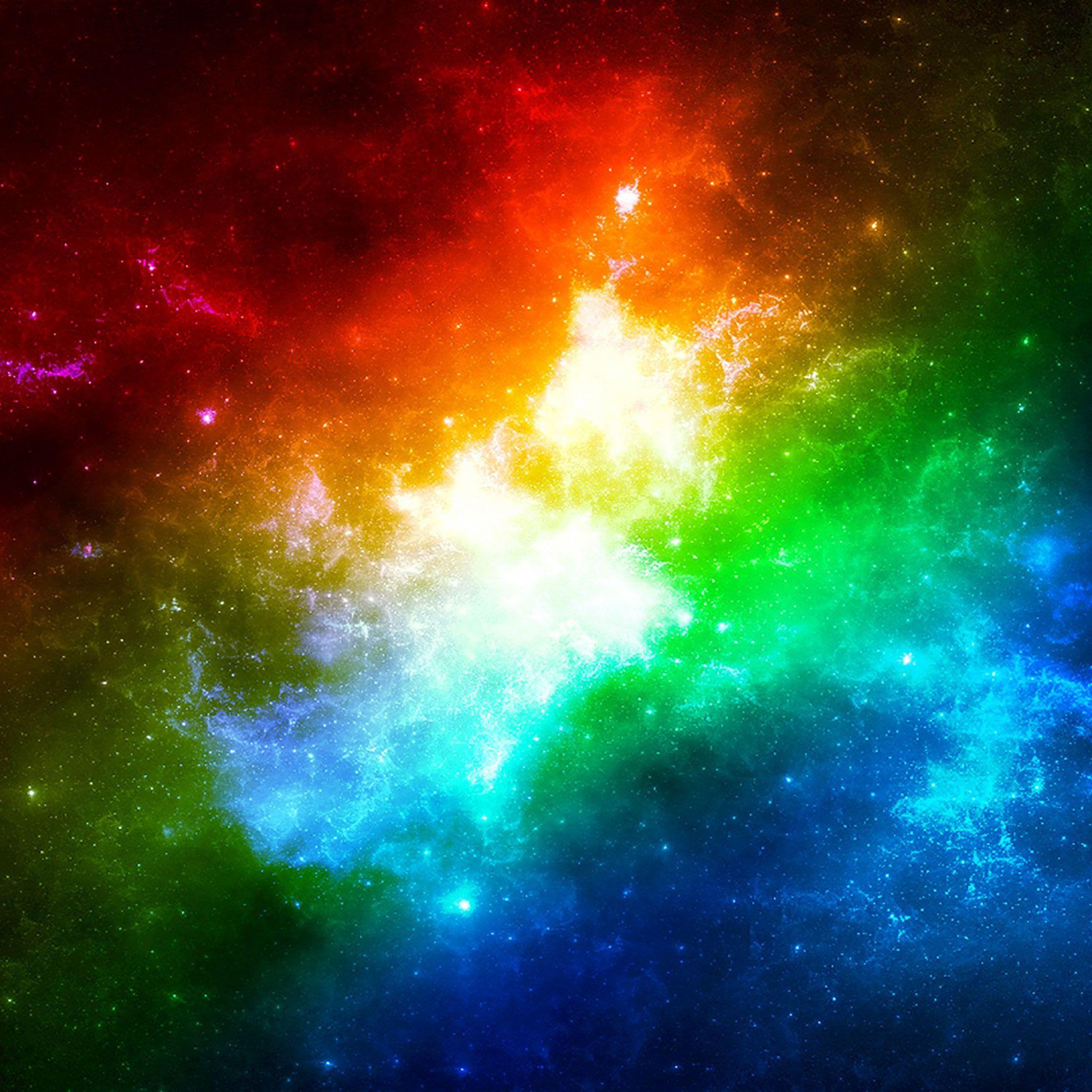 Цветной космос. Космос фон. Разноцветный космос. Яркие обои. Красочный космос.