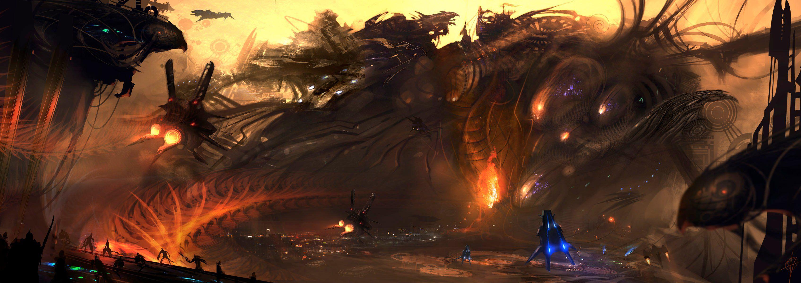 3389x1200 Dual Monitor Wallpaper Dungeons And Dragons