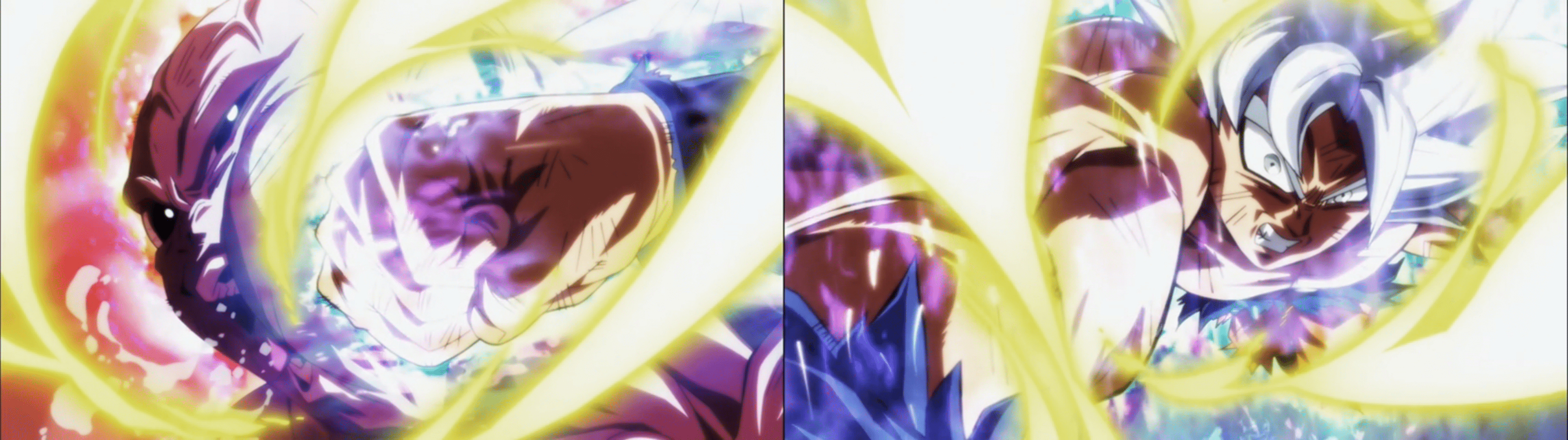 3840x1080 Dragon Ball Super Fight Scene Dual Monitor Wallpaper