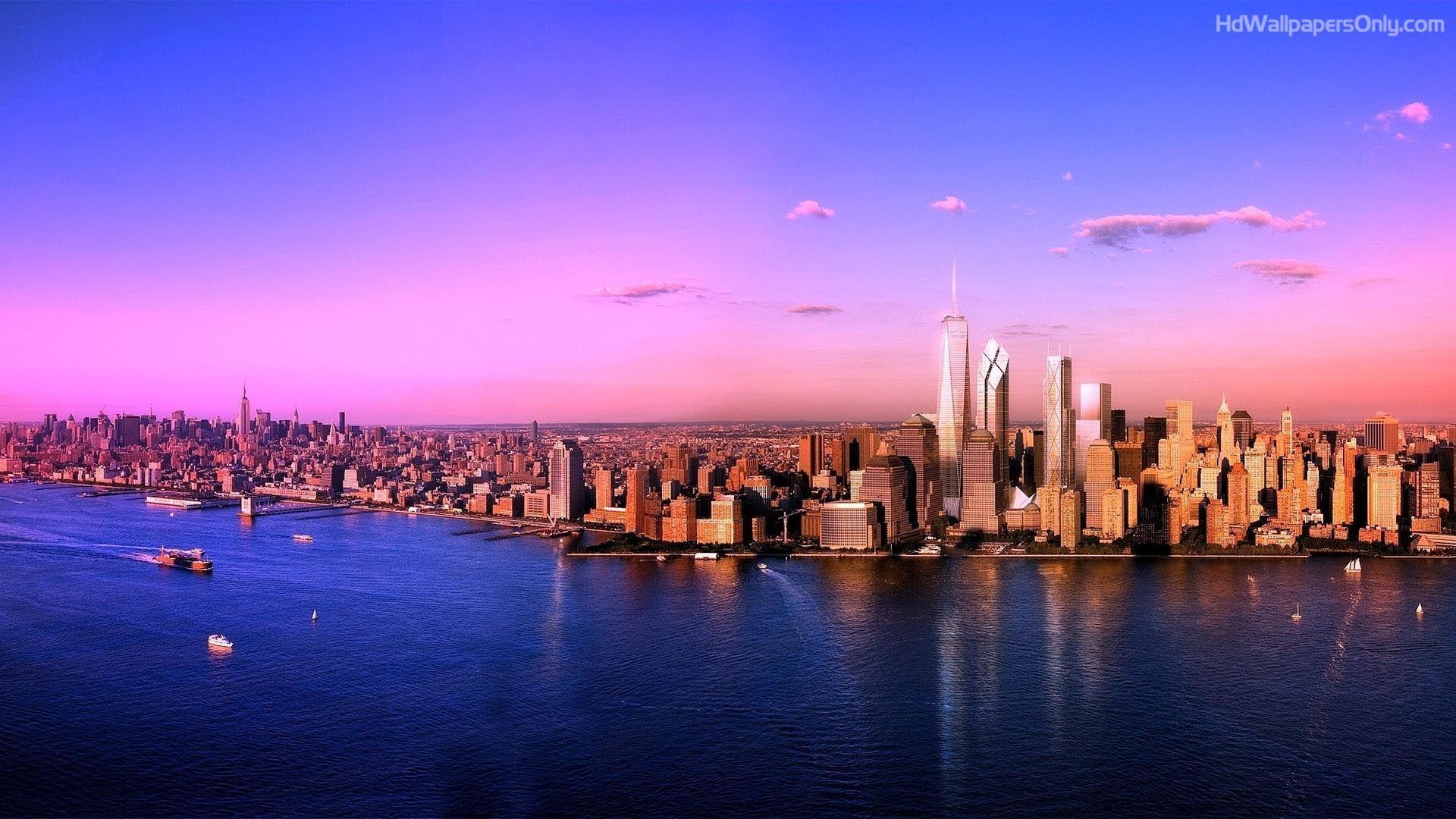 1920x1080 Call it out for the love of the #NewYork City, or NYC as thy call it, the most famous American city to. New york landscape, New york sunset, Holidays in