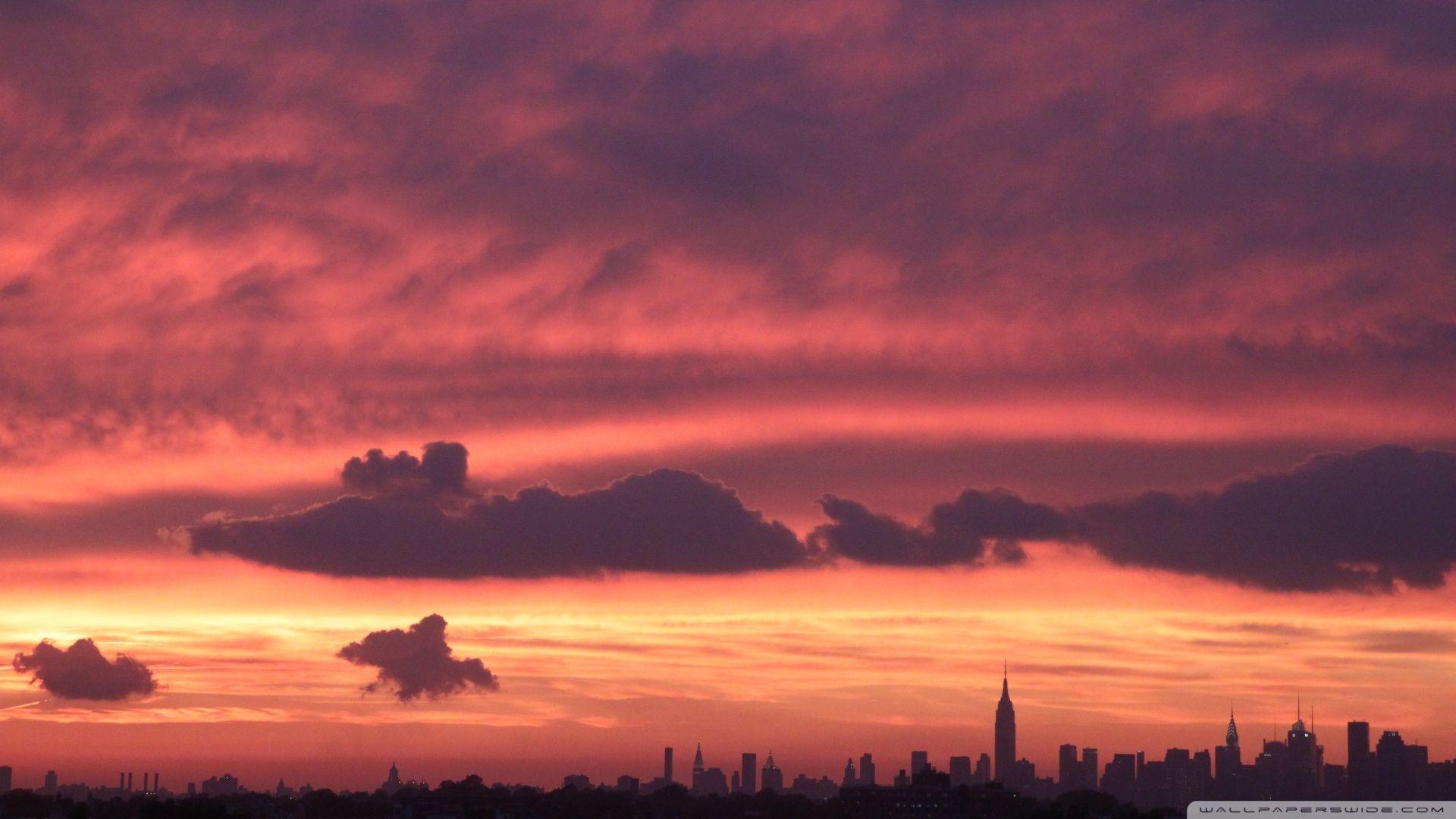 1920x1080 sunset skyline wallpaper HD