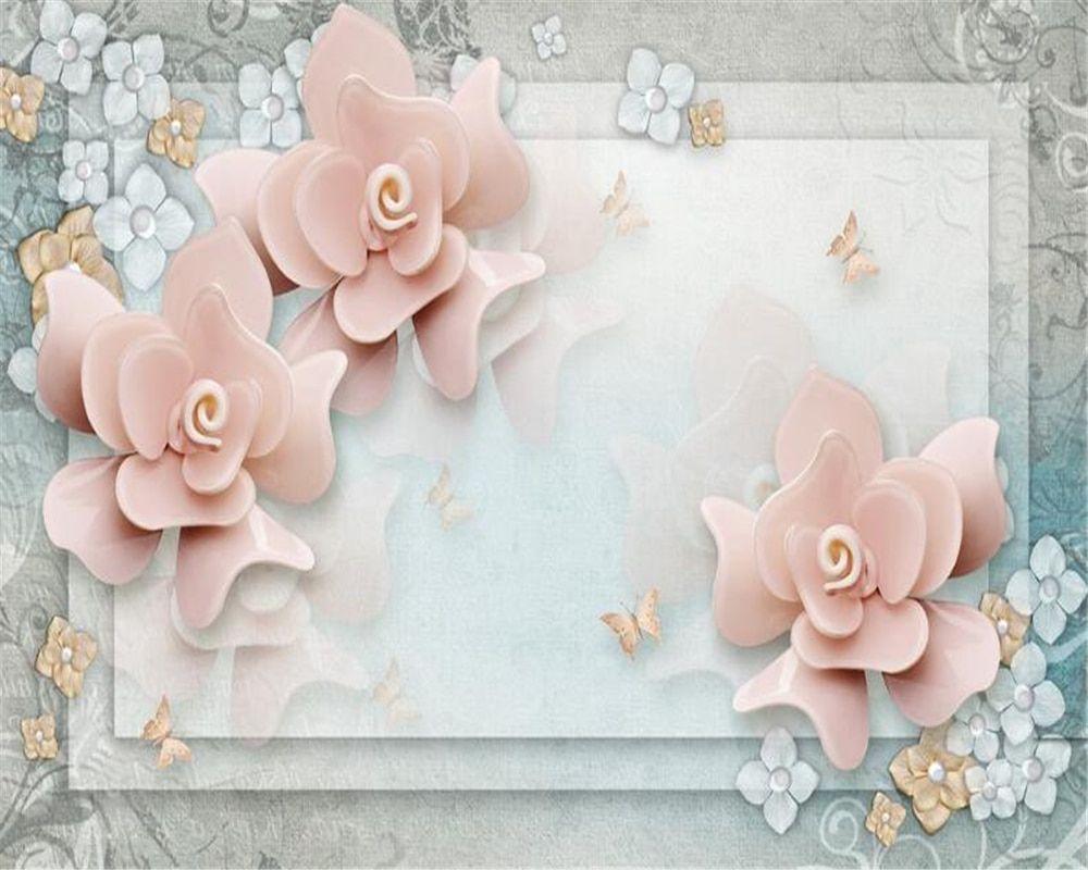 1000x800 Beibehang Custom Wallpaper Pink Aesthetic 3D 3D Flower European Style Wall Living Room TV Background Mural photo 3D wallpaper. custom wallpaper. photo 3D wallpaperwallpaper pink