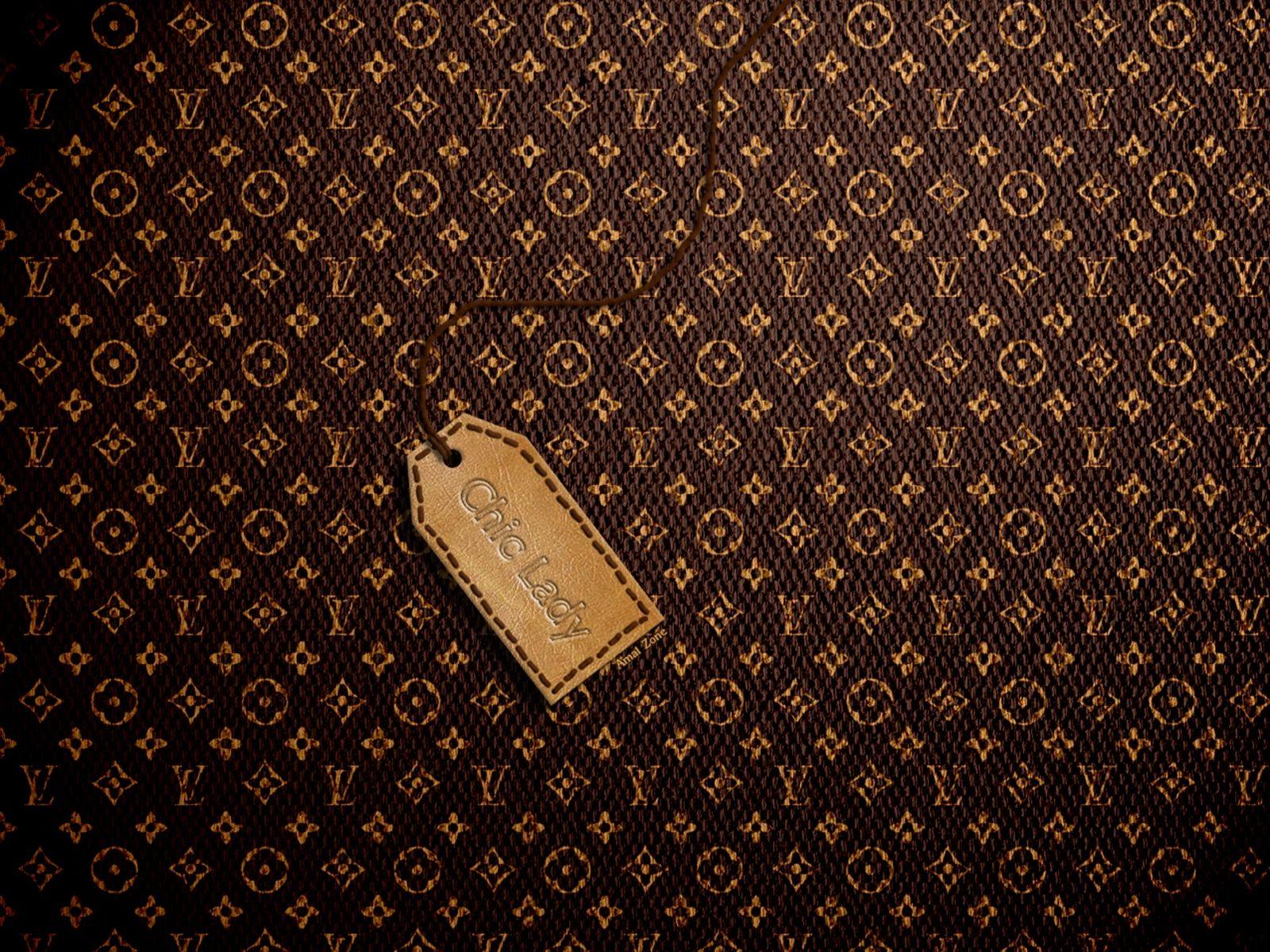 Download wallpapers Louis Vuitton logo, brown plaster background