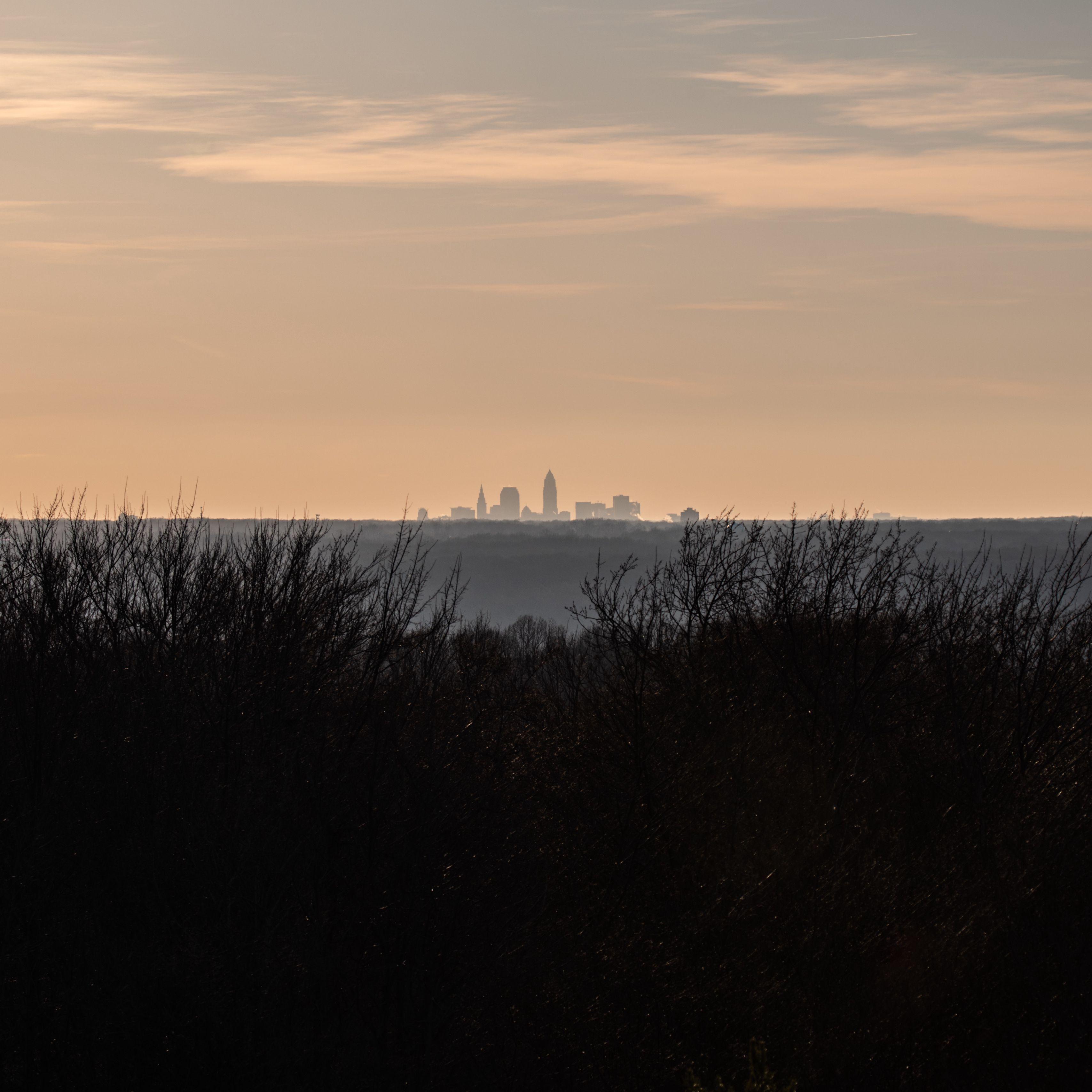 3415x3415 Download wallpaper 3415x3415 city, skyline, sunset, grass, fog ipad pro 12.9 retina for parallax HD background
