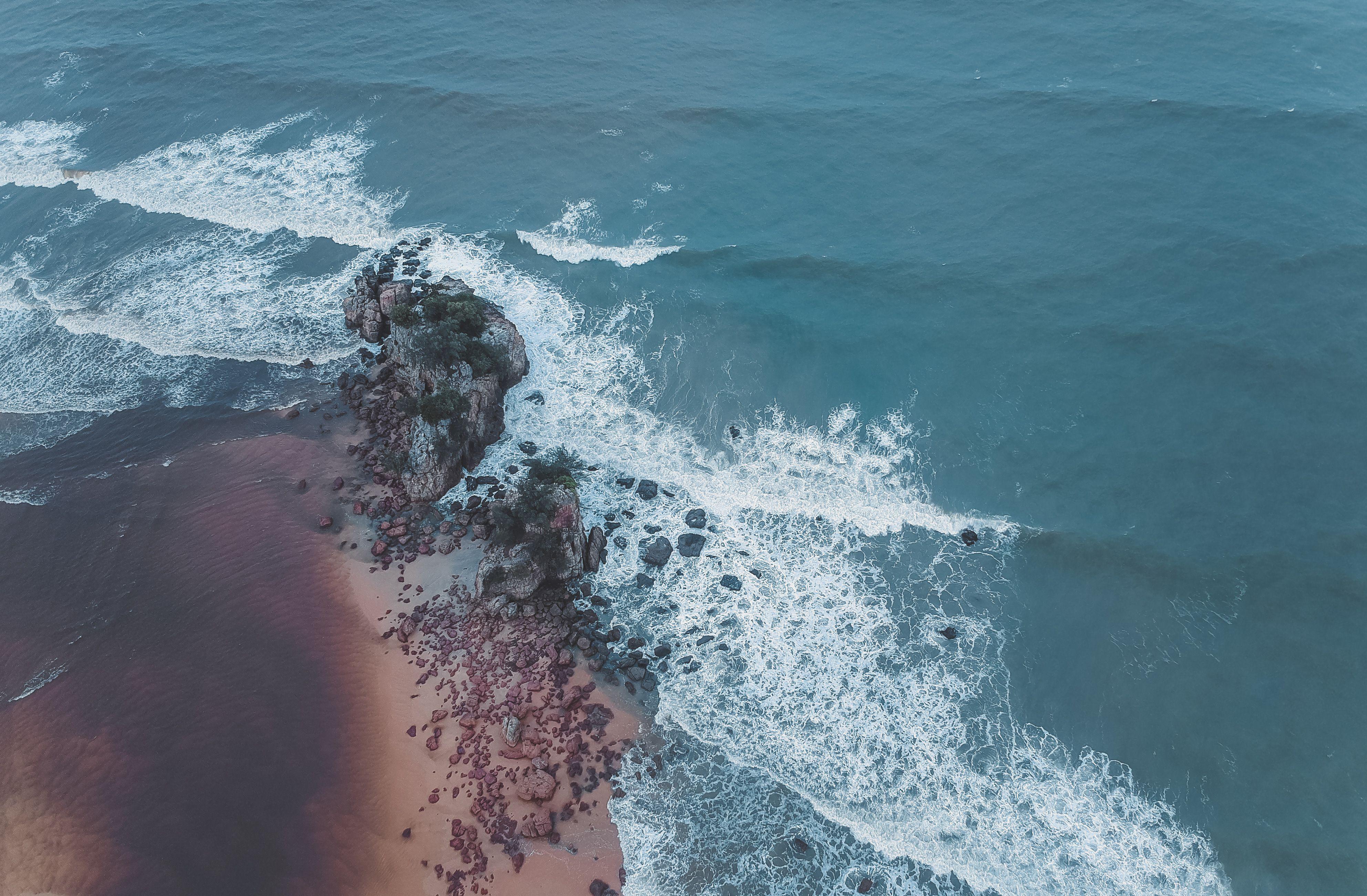 3968x2601 Aerial Shot Of Beach Seashore 4k, HD Nature, 4k Wallpaper, Image, Background, Photo and Picture