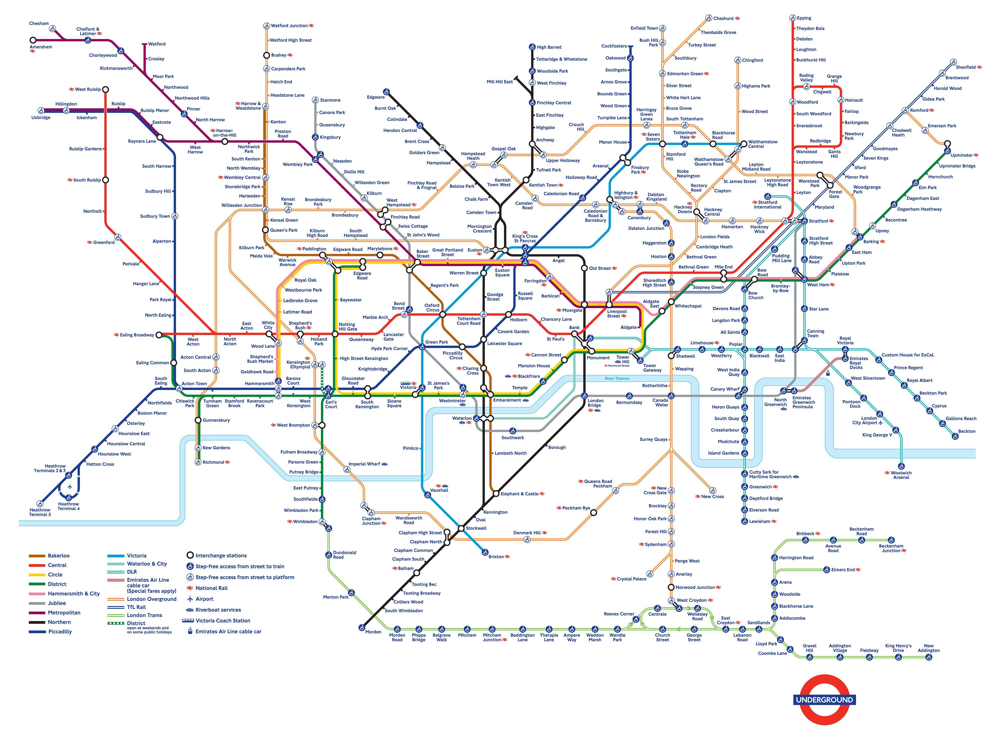 4000x2953 London Underground Tube Map Wallpaper