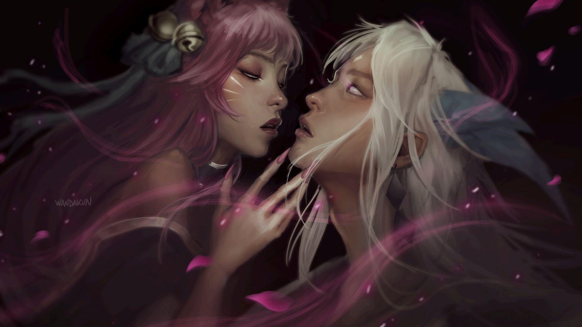 1920x1080 Spirit Blossom Ahri + Yone. Fantasy art men, Ahri league, League of legends