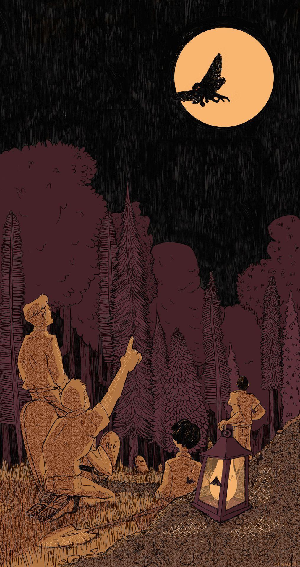 1015x1920 feastevil: “first sighting of mothman, west virginia, 1966 ”. Mothman, Art, Cute art