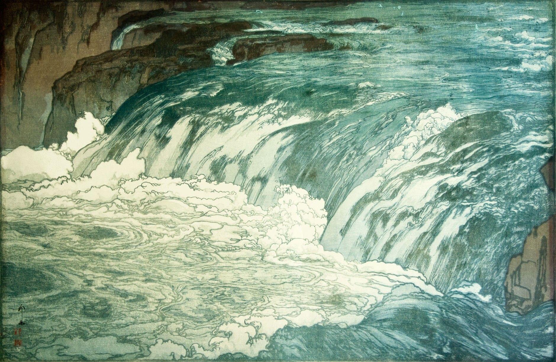 1879x1223 yoshida hiroshi japanese artwork painting river water wallpaper