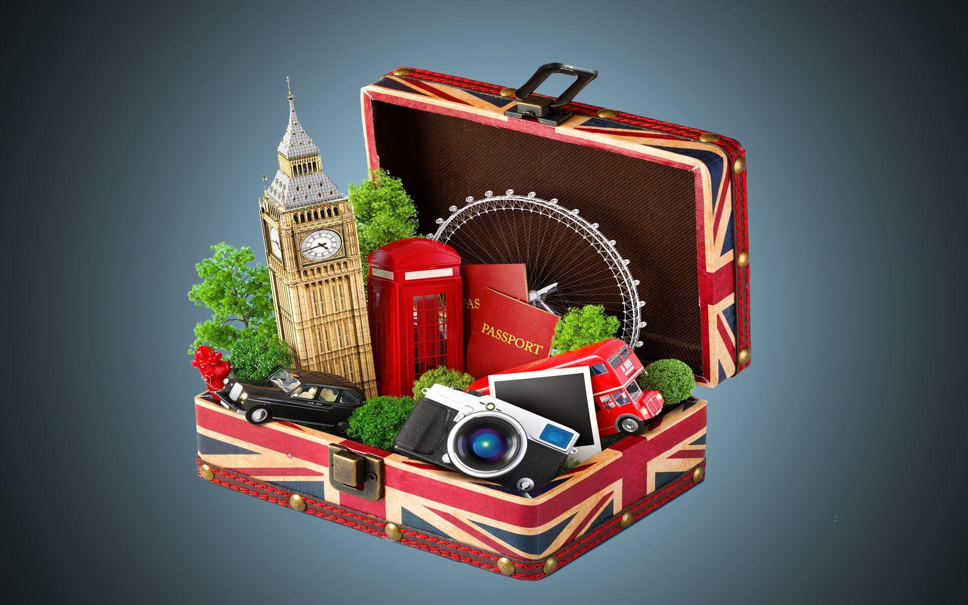 1920x1200 Wallpaper.wiki London Travel Bag Amazing 3D Wallpaper PIC WPE0013938