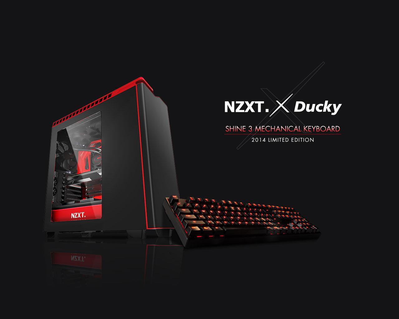 1280x1024 NZXT Shine 3 + Red Keyboard