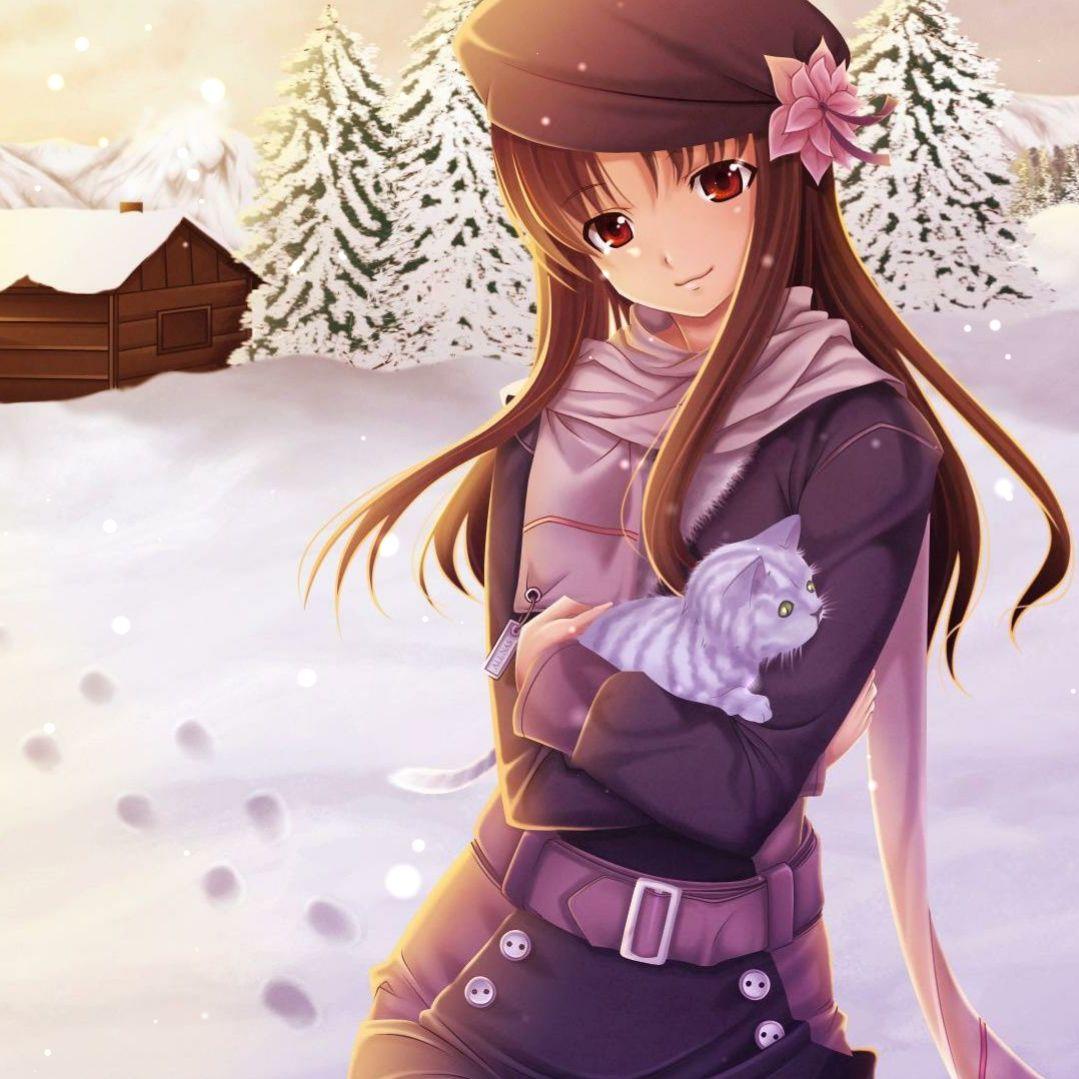 1079x1079 Steam Workshop::Anime Girl Winter Snow HD Wallpaper