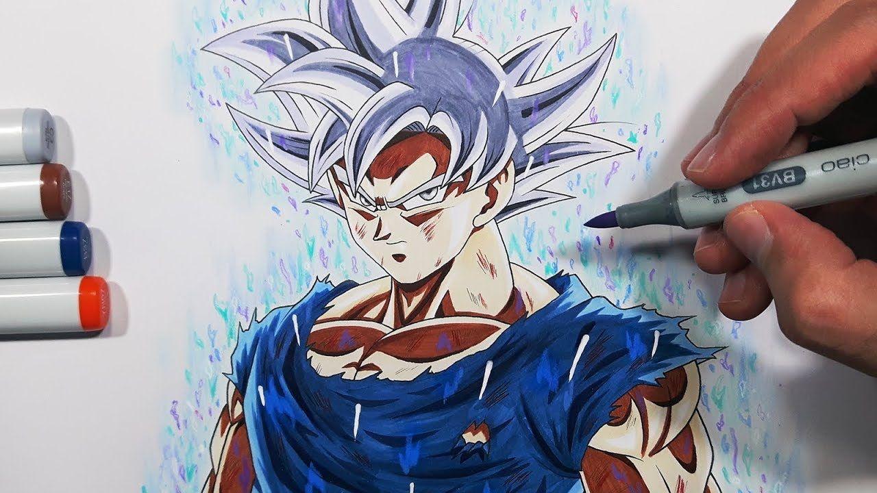 1280x720 Tutorial: How To Draw Goku's Mastered Ultra Instinct Form! By Step