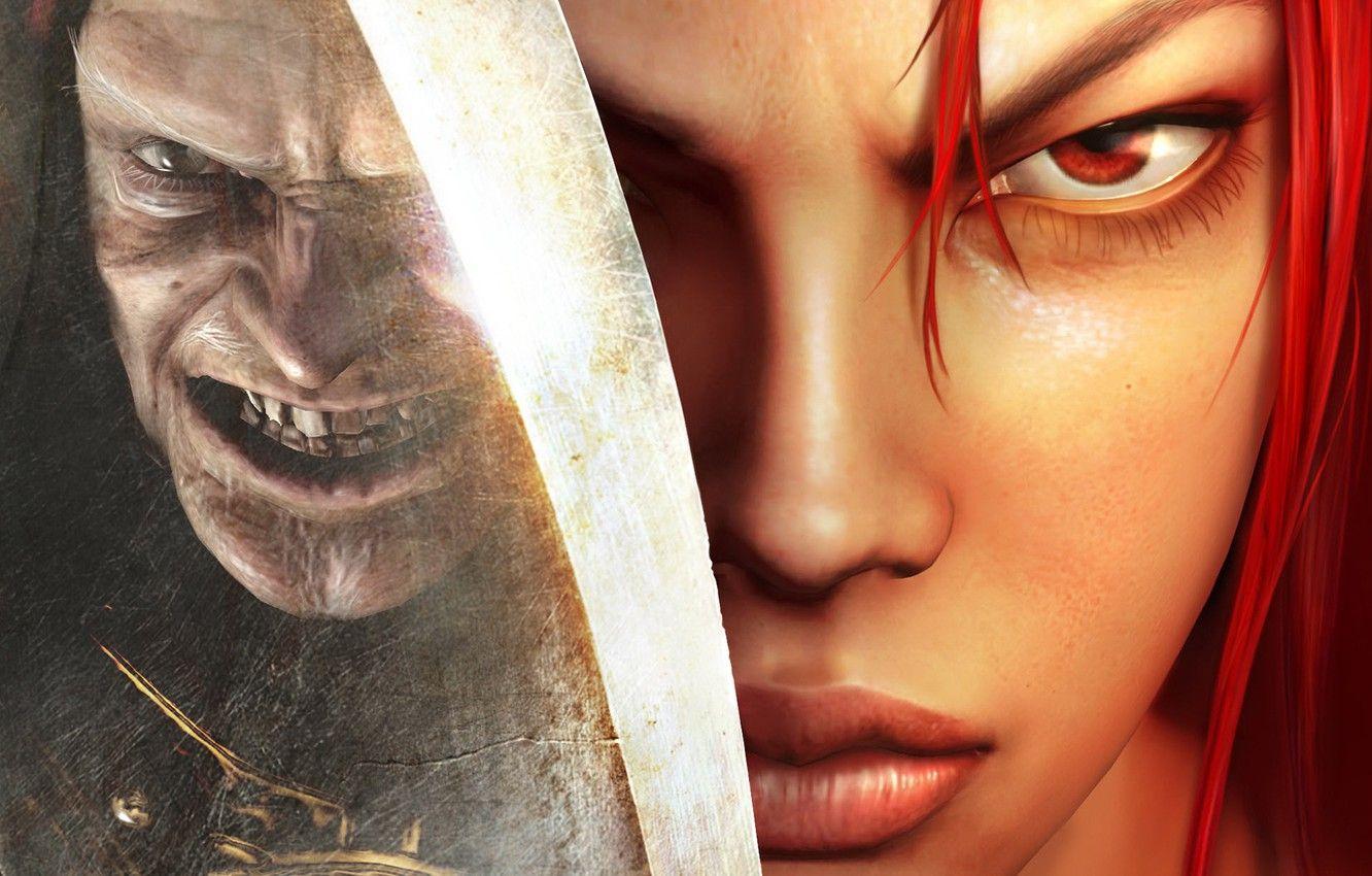 1332x850 Wallpaper look, reflection, teeth, blade, Heavenly Sword, lips, Nariko, PS NARIC, NeoGAF, Heavenly Sword image for desktop, section игры