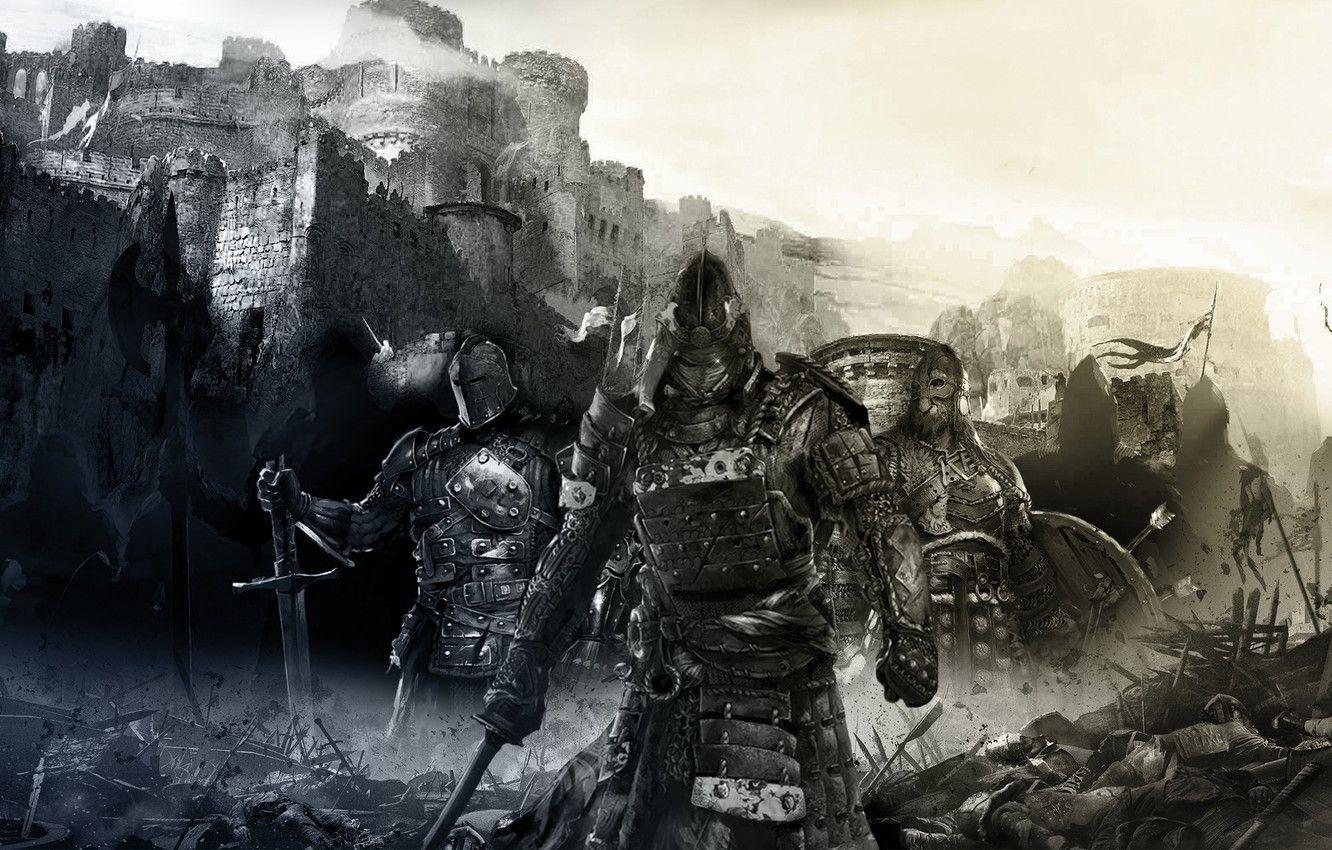 1332x850 Wallpaper Castle, Sword, Warrior, Samurai, Armor, Knight, viking, Samurai, Viking, Knight, For the honor, ForHonor image for desktop, section игры
