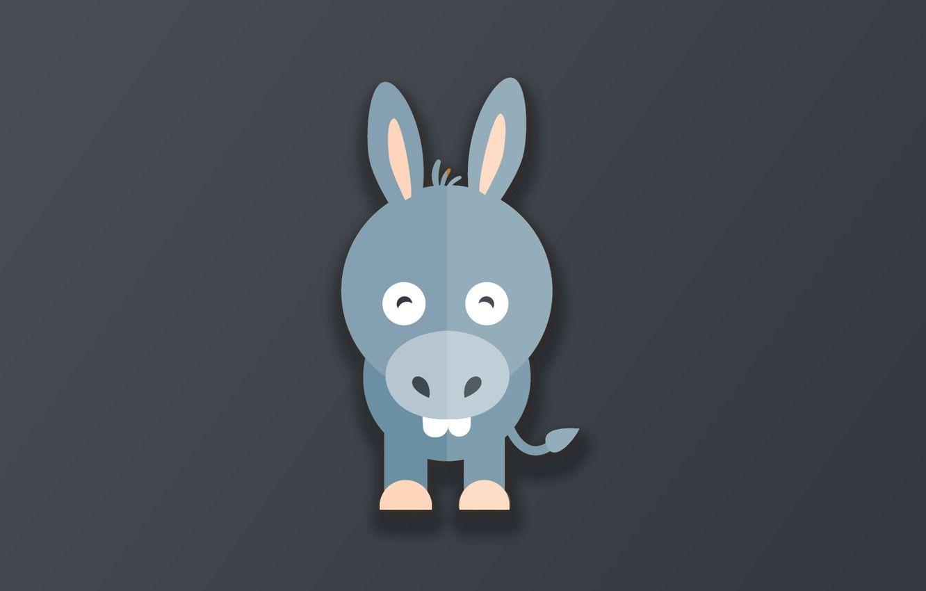 1332x850 Wallpaper minimalism, animal, funny, digital art, artwork, cute, simple background, Donkey image for desktop, section минимализм