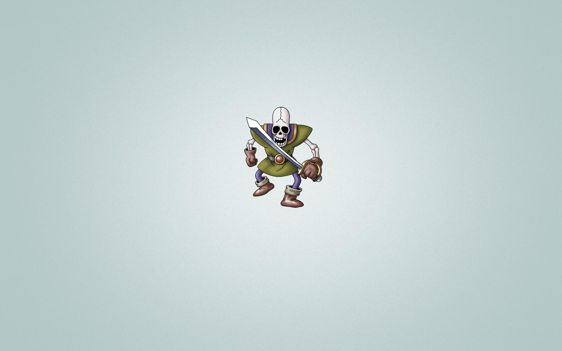 1920x1200 minimalism, Skeleton, Sword, Dragon Quest Wallpaper HD / Desktop and Mobile Background