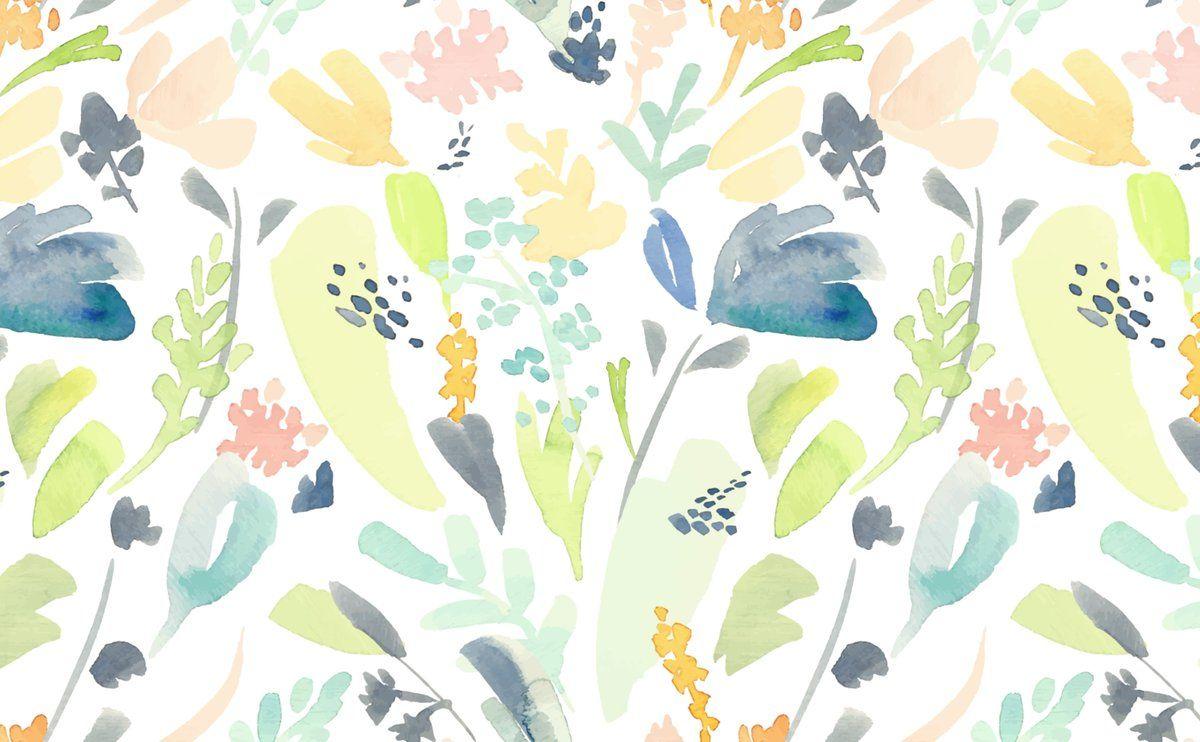 1200x742 Watercolor Floral Pattern Wallpaper for Walls
