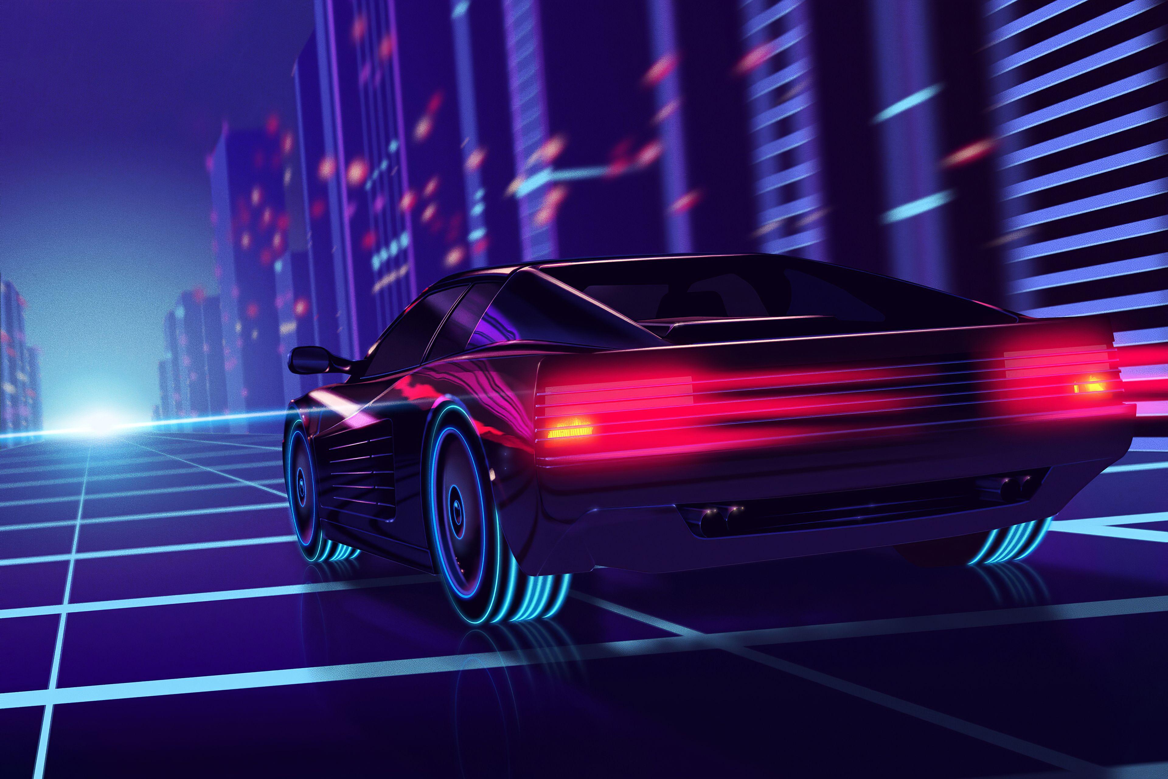 3840x2560 Synthwave Ferrari Testarossa 4k, HD Cars, 4k Wallpaper, Image, Background, Photo and Picture