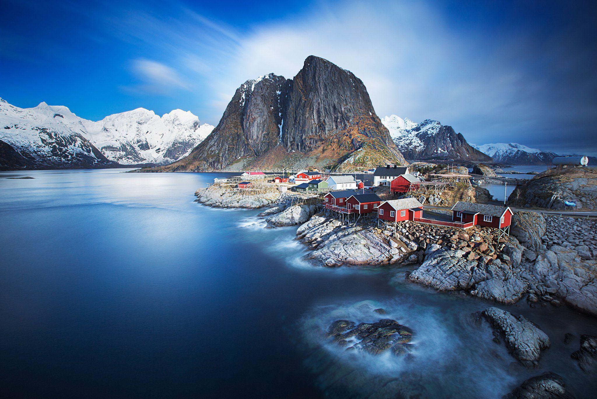 2048x1367 beach, Beachfront, House, Houses, Lofoten, Islands, Moskenes, Municipality, Mountain, Nordland, Fylke, Norway, Norwegische, Sea, Sea, Settlement, The, Archipelago, Town, Winter Wallpaper HD / Desktop and Mobile Background