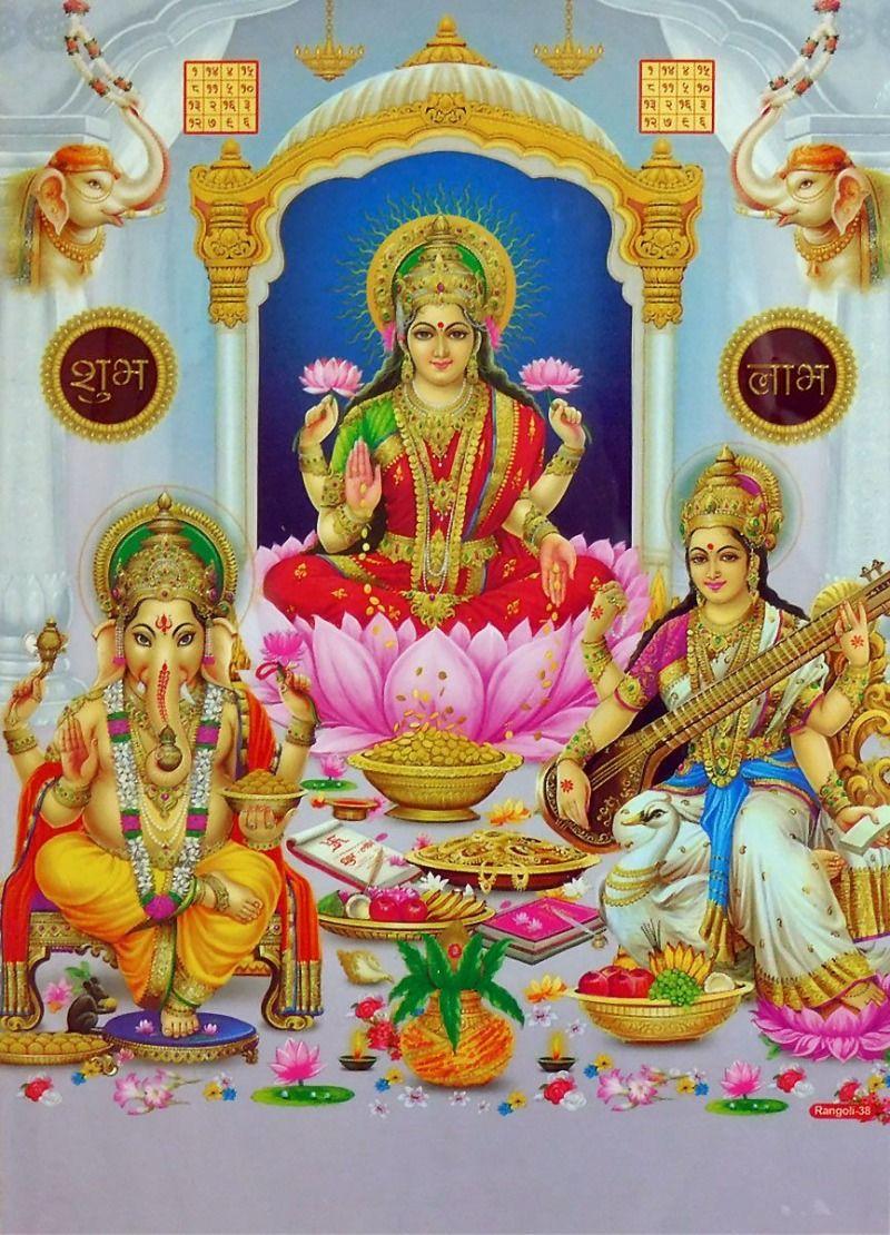 800x1110 Lakshmi, Saraswati and Ganesha