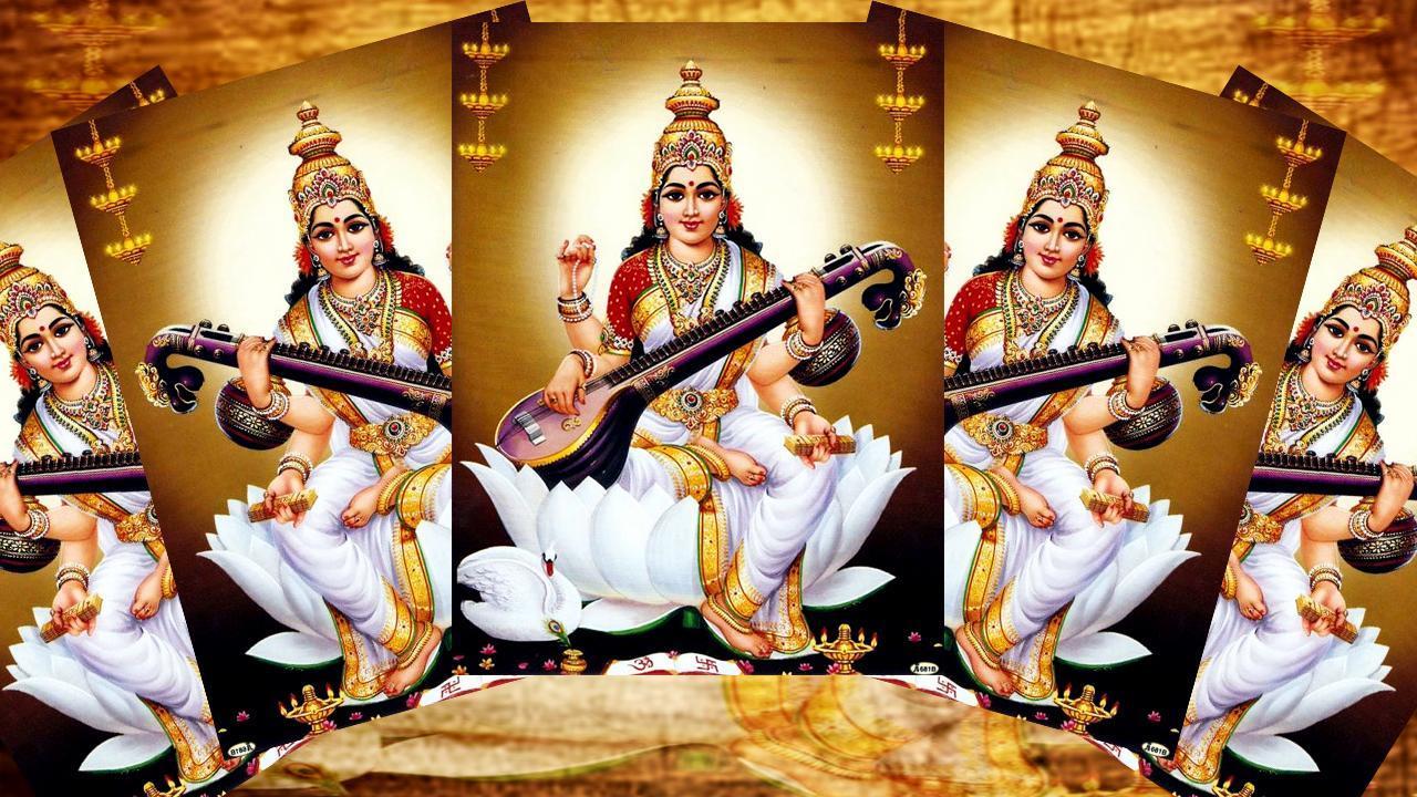 1280x720 Saraswati Mata HD Wallpaper for Android