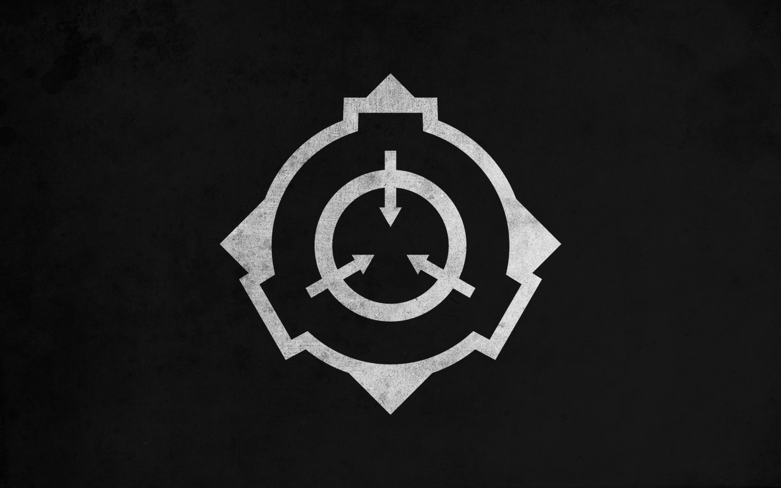 1600x1000 white, black, illustration, monochrome, logo, circle, Scp, brand, darkness, symbol, number, computer wallpaper, black and white, monochrome photography, font. Mocah.org HD Wallpaper