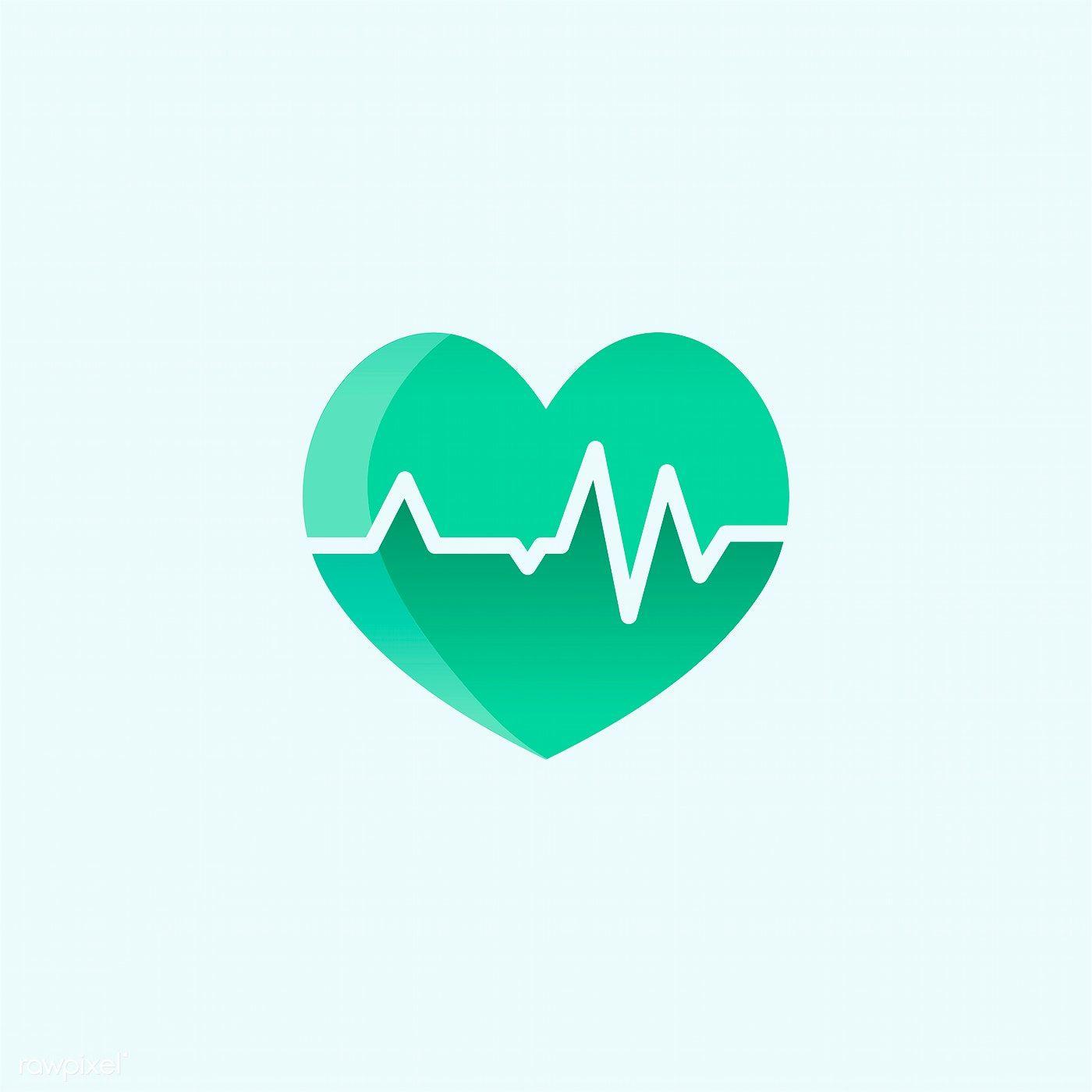 1400x1400 heart with cardiograph icon medical illustration. free image by rawpixel.com / NingZk V. Medical illustration, Illustration, Vector free