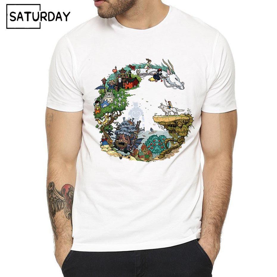 930x930 Men's Studio Ghibli Miyazaki Hayao Spirit Away Peach Blossom Anime Kawaii Totoro T shirts Women Harajuku Streetwear Tee Shirt