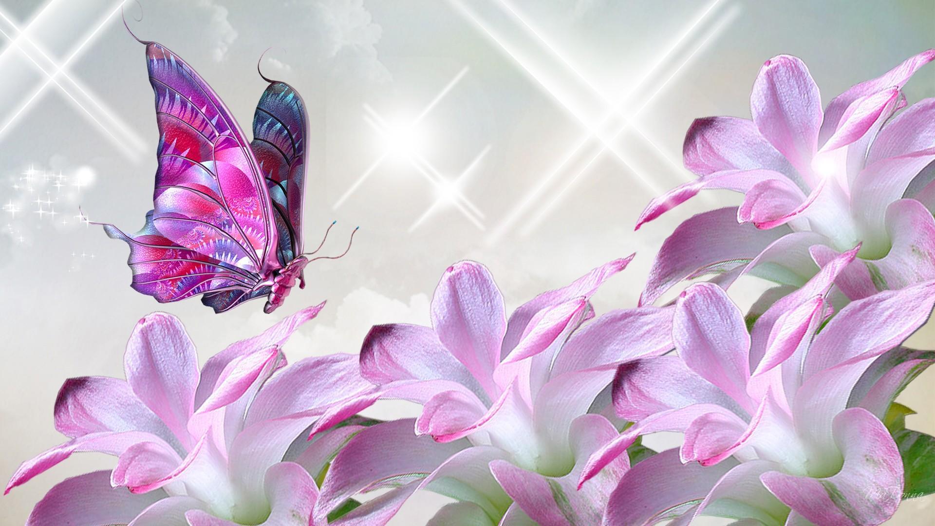 1920x1080 Free download Pink Butterfly And Flower Collage HD Wallpaper List [1920x1080] for your Desktop, Mobile & Tablet. Explore Butterflies and Flowers Wallpaper. Free Flower Wallpaper, Free Butterfly
