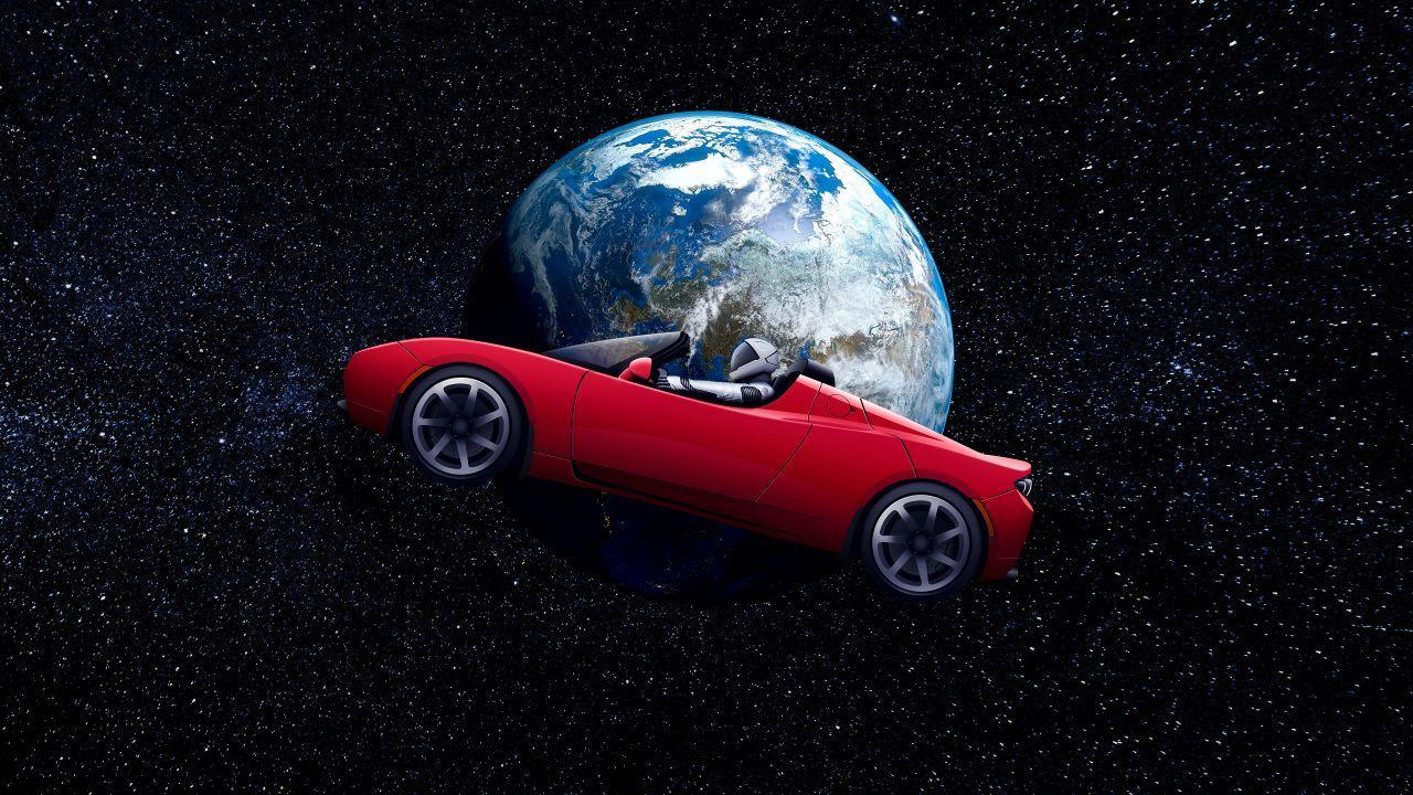 1280x720 Wallpaper Tesla Roadster, Astronaut, Earth, Orbit, Space, 4K, Creative Graphics / Editor's Picks,. Wallpaper for iPhone, Android, Mobile and Desktop