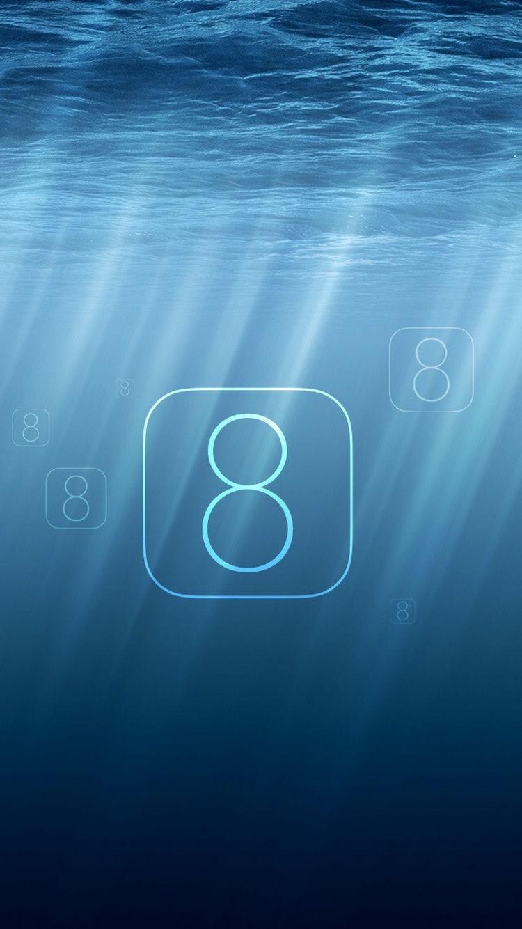 750x1334 iPhone BGs Ocean Sunlight IOS 8 Text Logo IPhone 6 Wallpaper