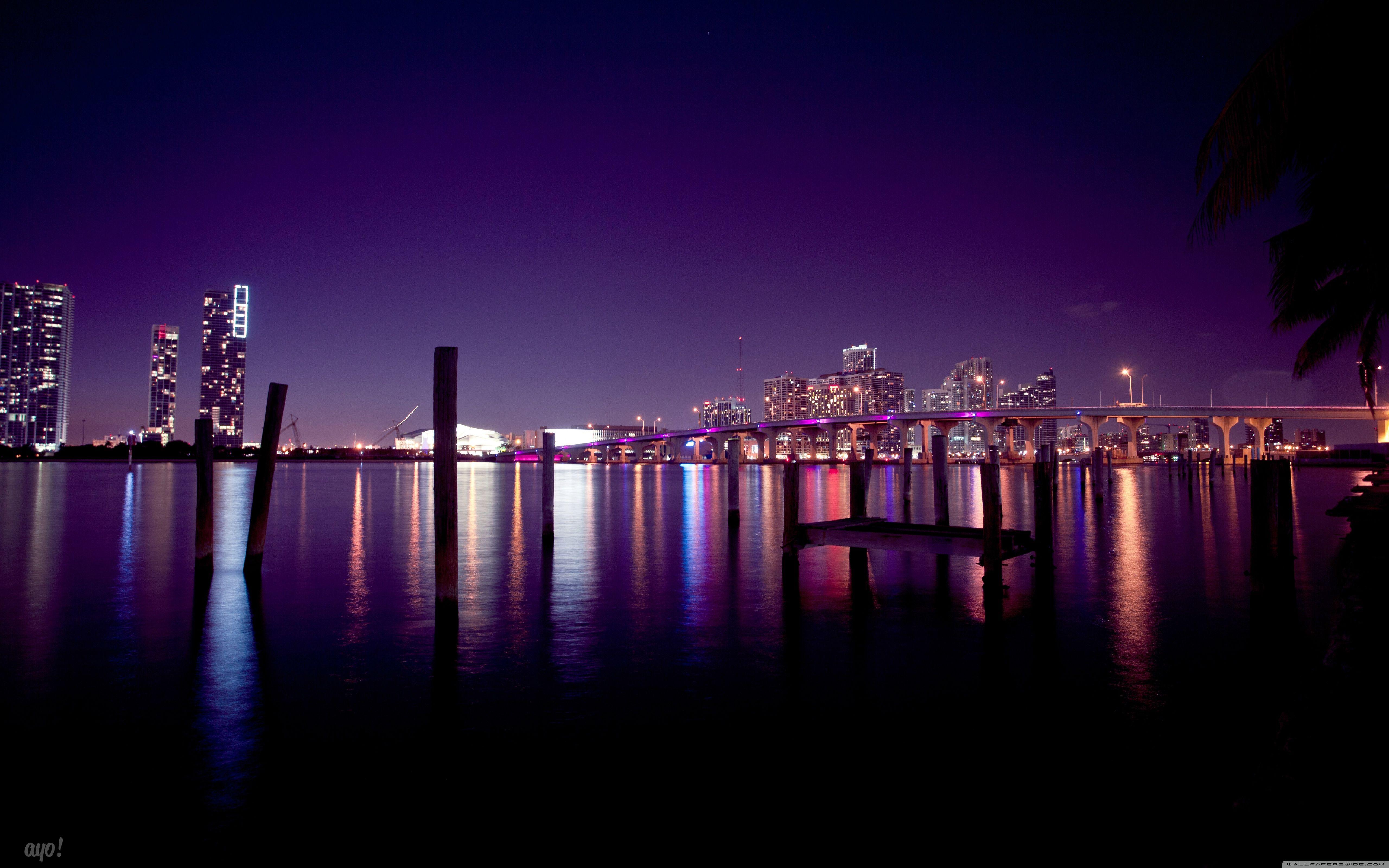 5120x3200 Miami Skyline Ultra HD Desktop Background Wallpaper for : Multi Display, Dual Monitor