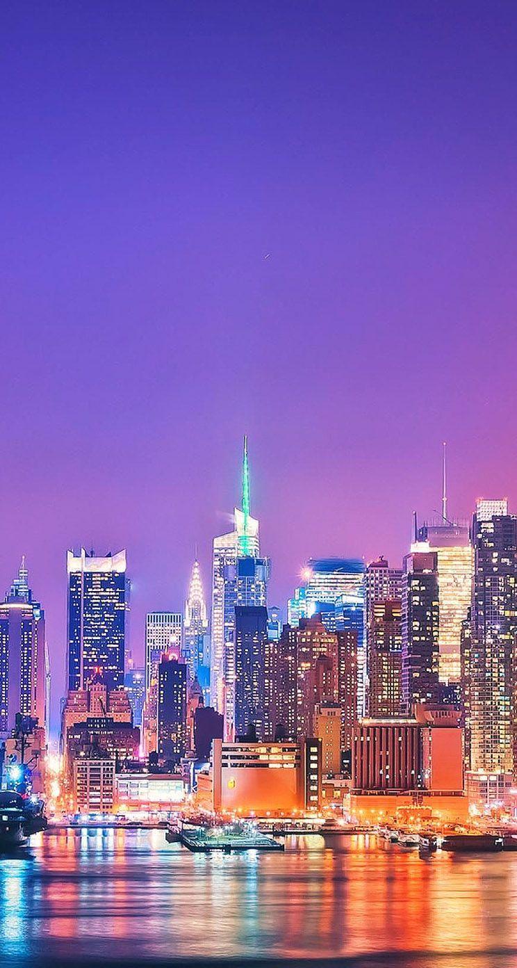 744x1392 Skyline of New York. New york wallpaper, City wallpaper, New york skyline