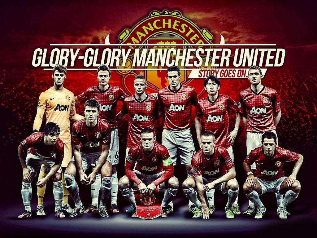 1024x768 GIẤY TƯỜNG MIỄN PHÍ: Manchester United Team Squad 2013 2014 Hình nền HD