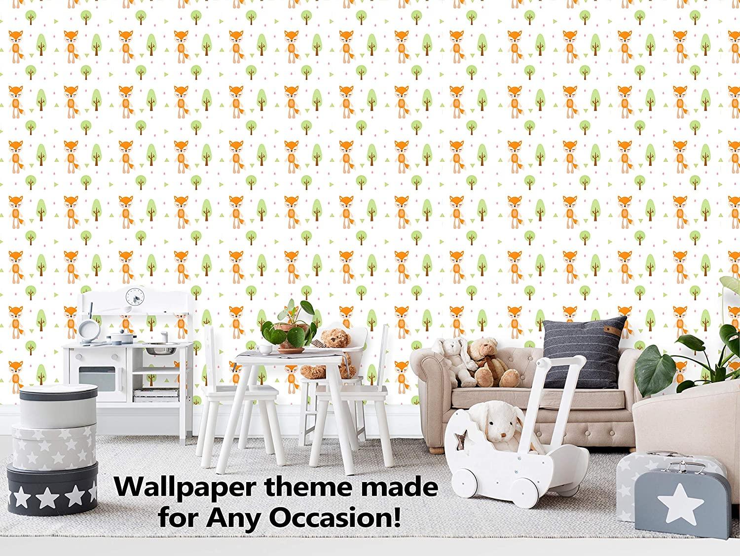 1500x1127 Colorful Fox in The Forest Theme Wallpaper Mural for Interior Design, Peel and Stick Wallpaper, Decor You Walls for Any Occasion (R585) (24 x 96): Home & Kitchen