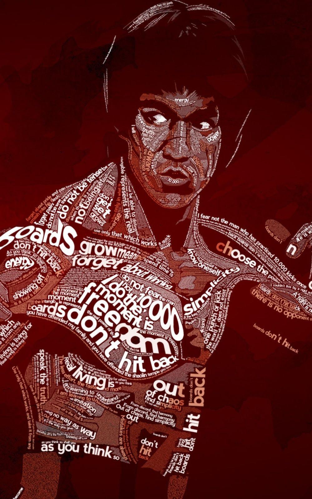 1000x1600 Bruce Lee Typography Android Wallpaper free download