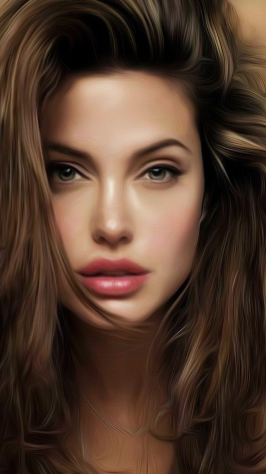 1080x1920 Angelina Jolie Beautiful Art Painting 1080x1920 IPhone 8 7 6 6S Plus Wallpaper, Background, Picture, Image