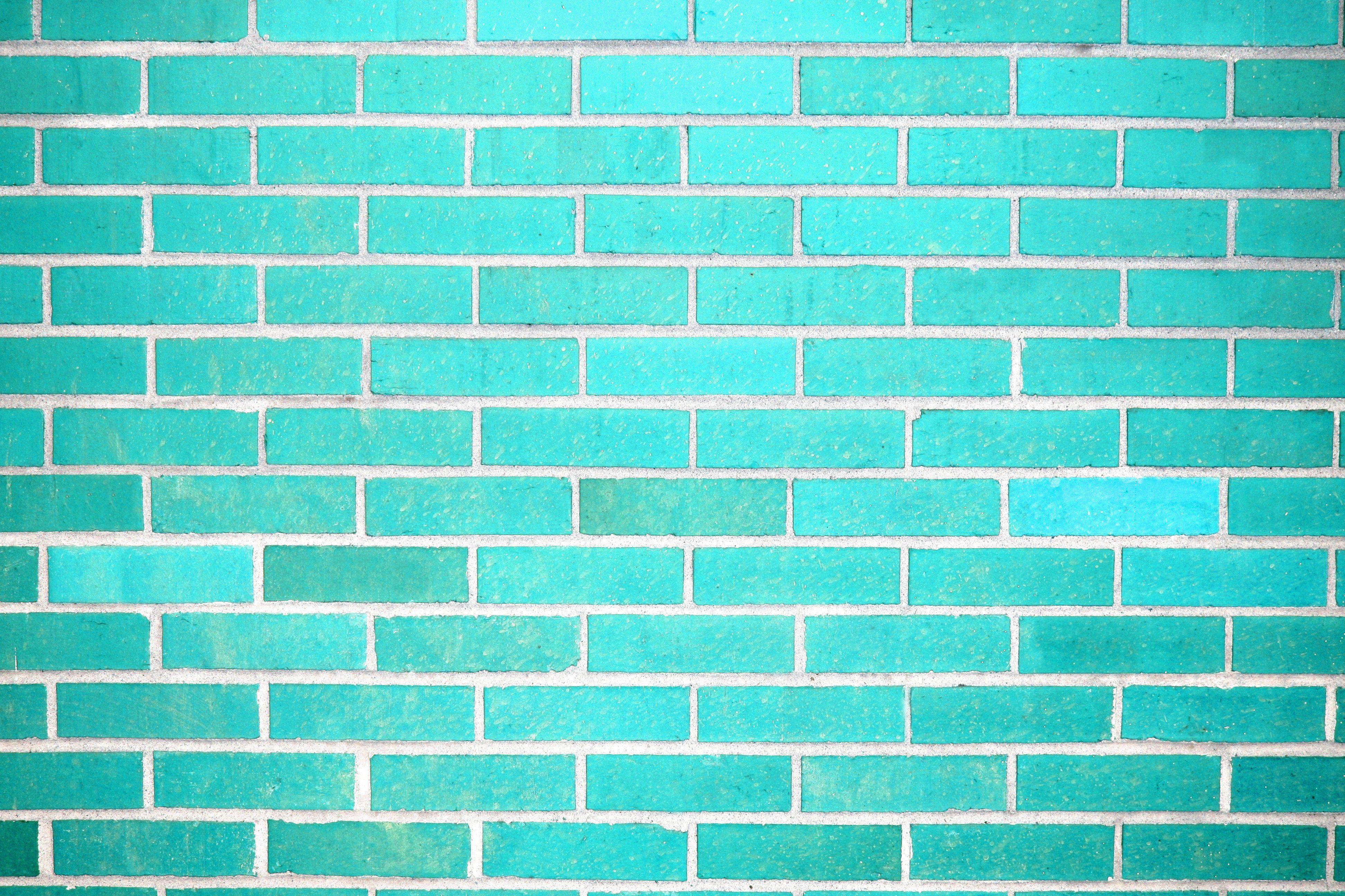 3888x2592 Teal Brick Wall Texture Picture. Free Photograph. Photo Public Domain