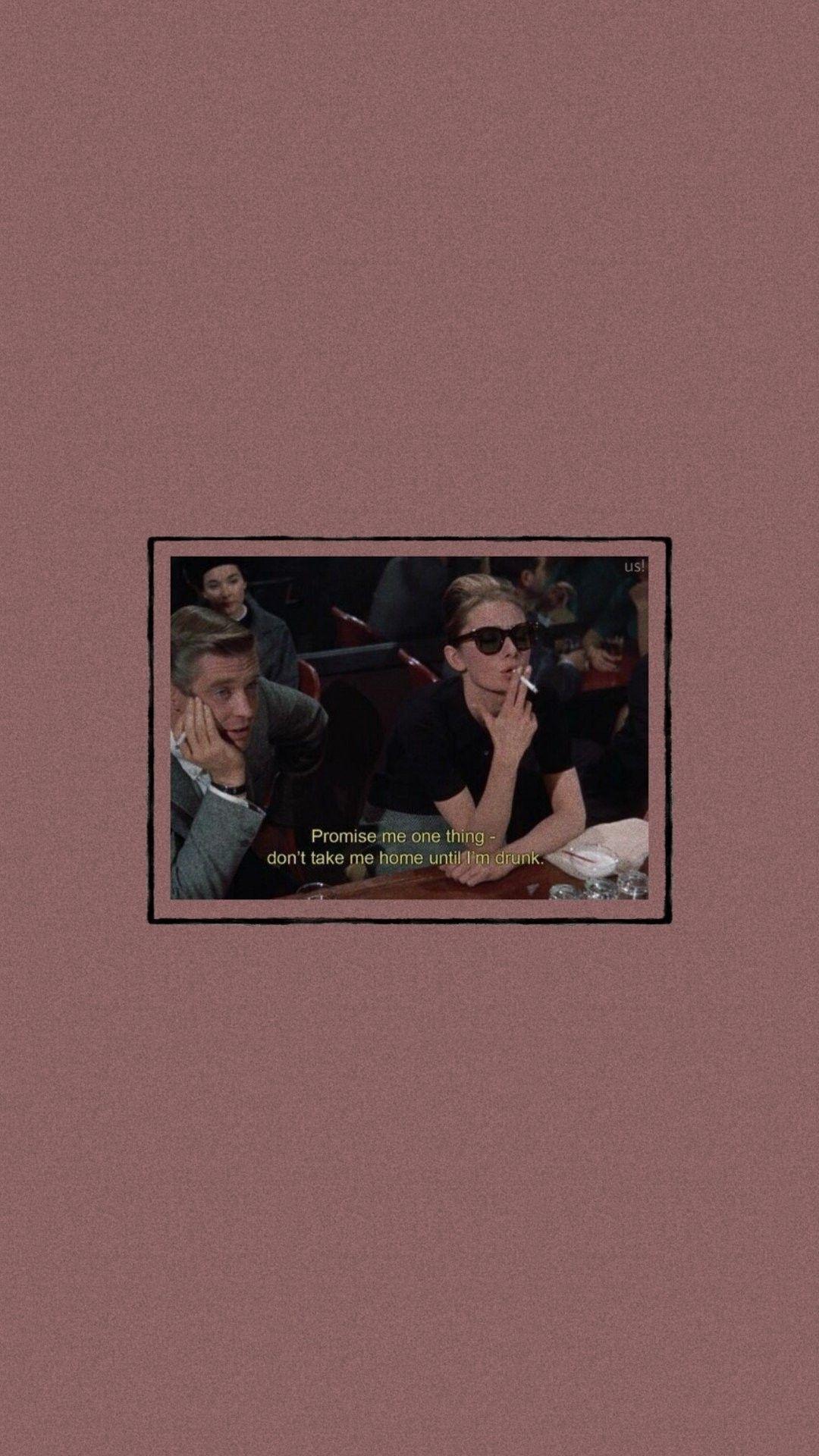 1080x1920 Audrey Hepburn and George Peppard in Breakfast at Tiffany's. Aesthetic iphone wallpaper, Vaporwave wallpaper, Tumblr wallpaper