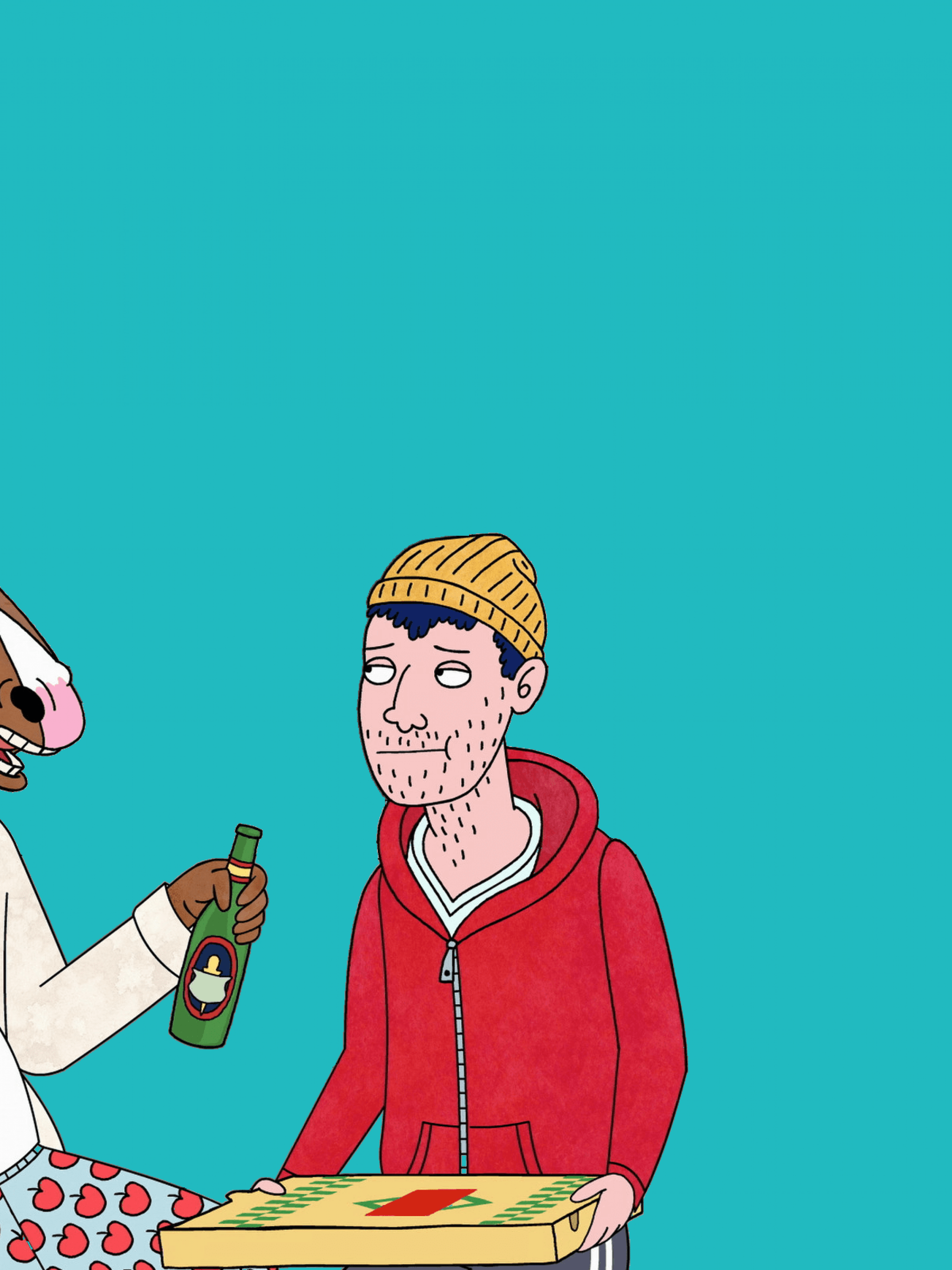 2048x2732 BoJack & Todd Drinking a Beer Wallpaper Horseman Wallpaper