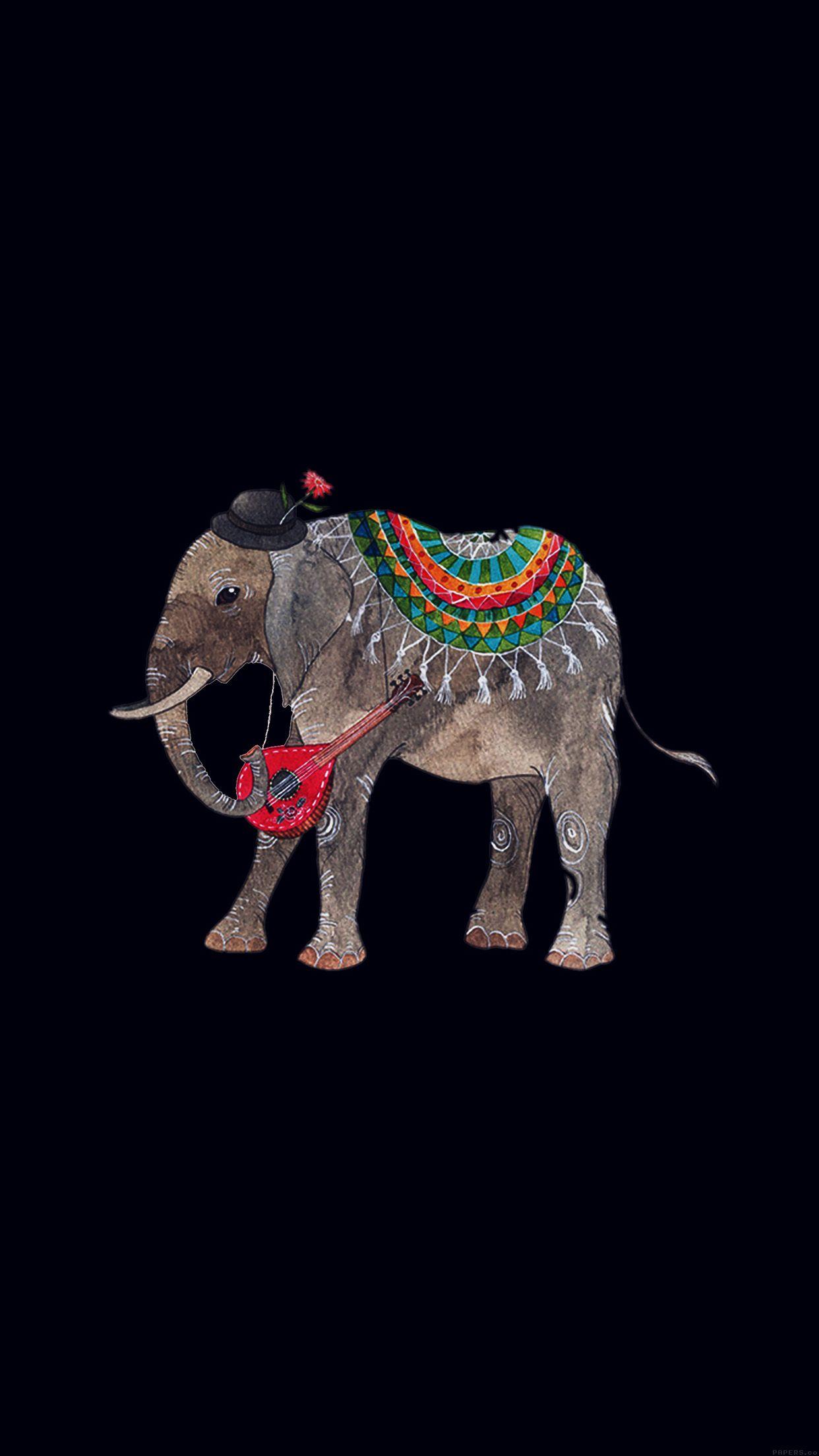 1242x2208 Elephant Illust Art Oana Befort Dark