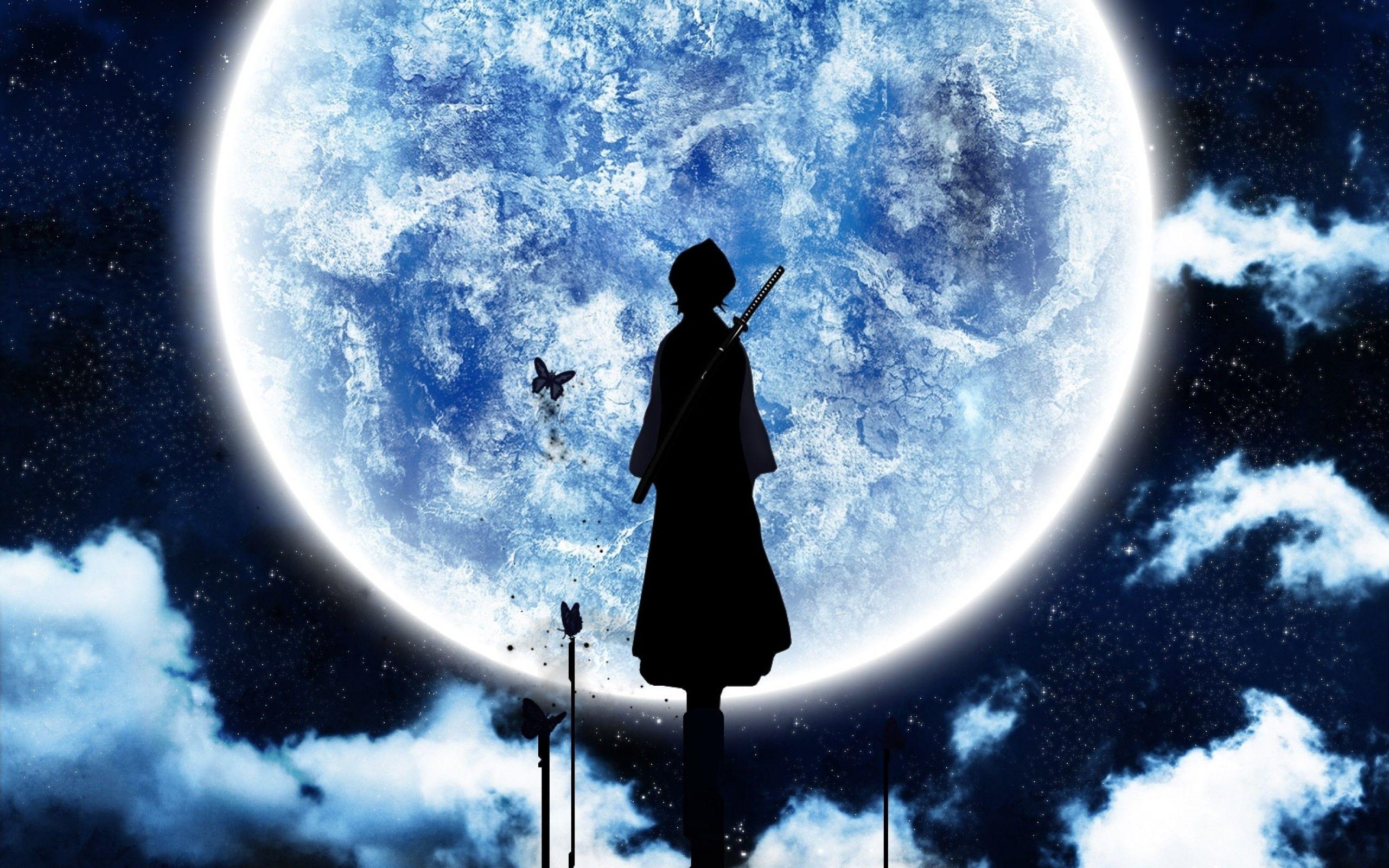 2560x1600 Bleach, Moonlight, Moon, Silhouette, Anime Wallpaper HD / Desktop and Mobile Background