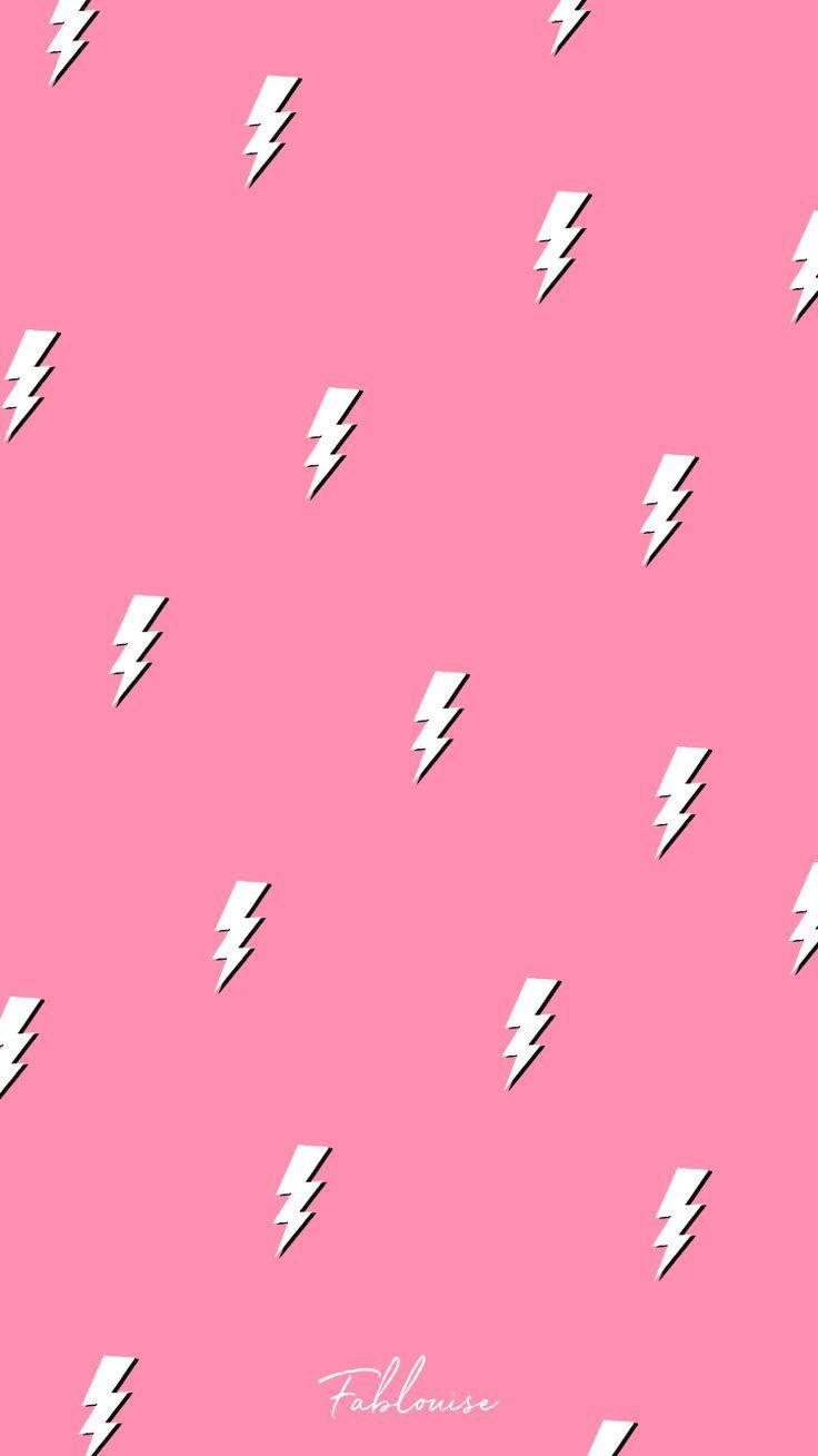 Neon Pink lightning bolt Fabric  Spoonflower