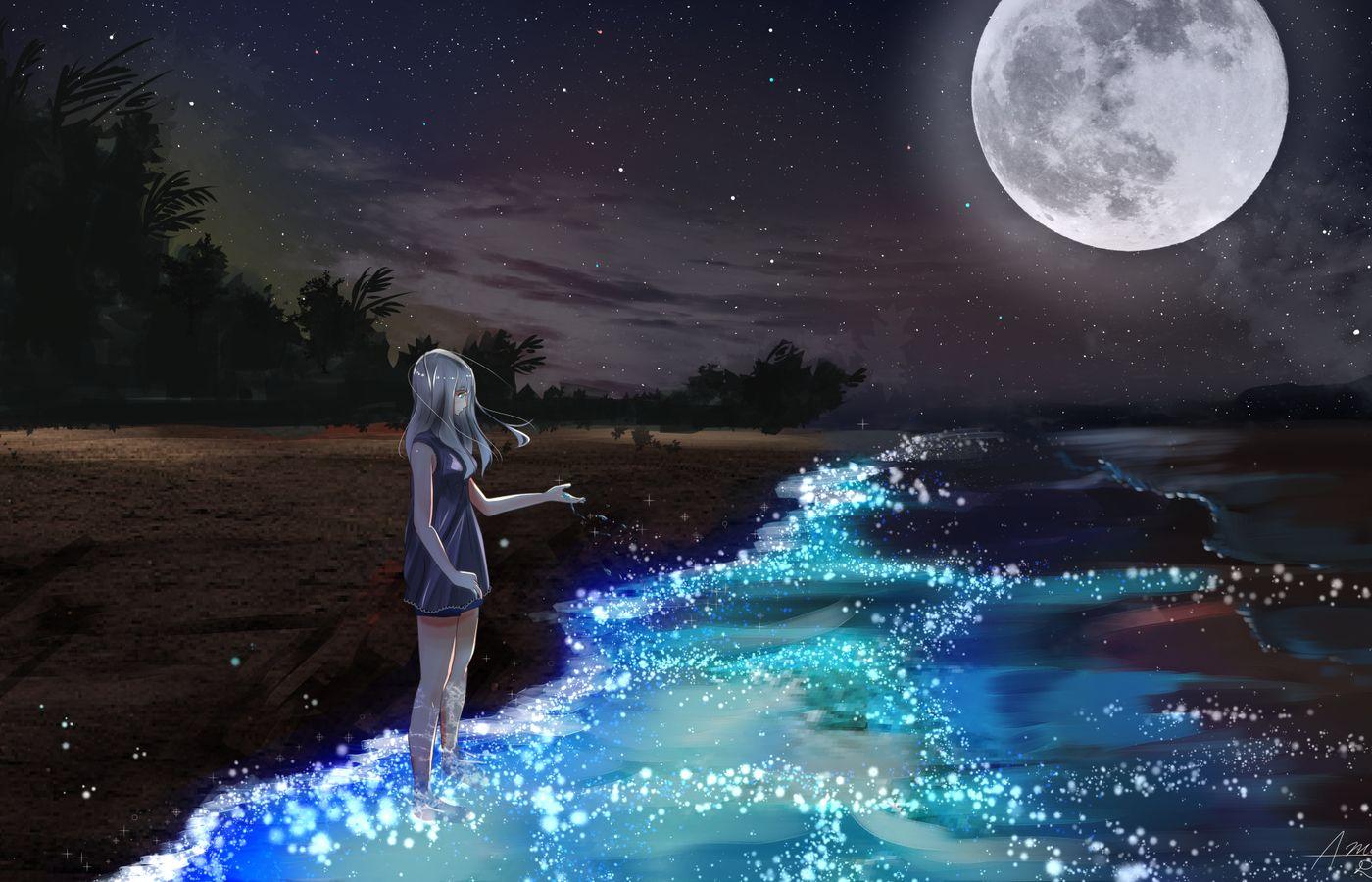 You Shine In The Moonlight Anime Anime Moonlight Wallpapers - Top Free Anime Moonlight Backgrounds