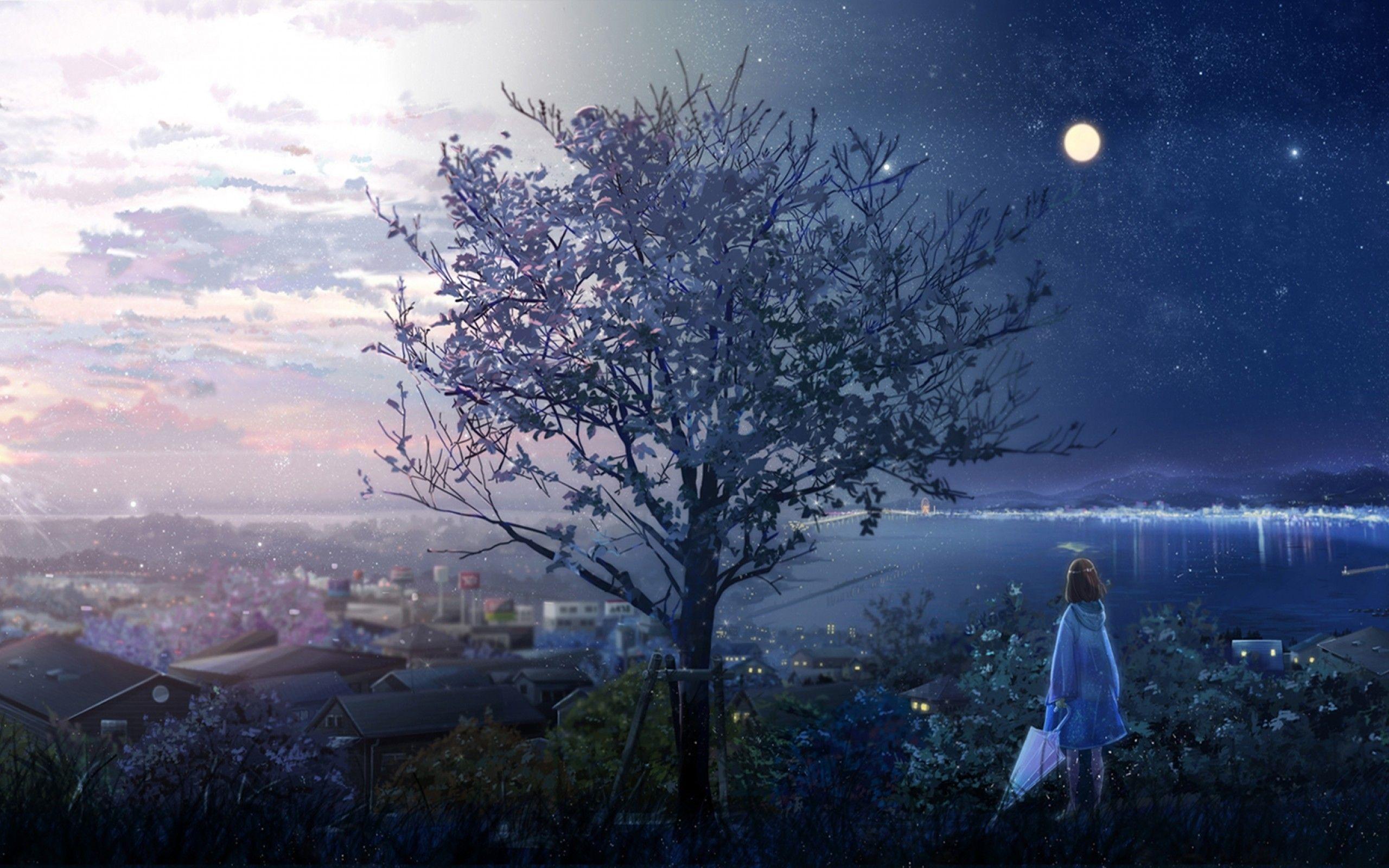 Anime Girl Dream Moon iPad Air Wallpapers Free Download