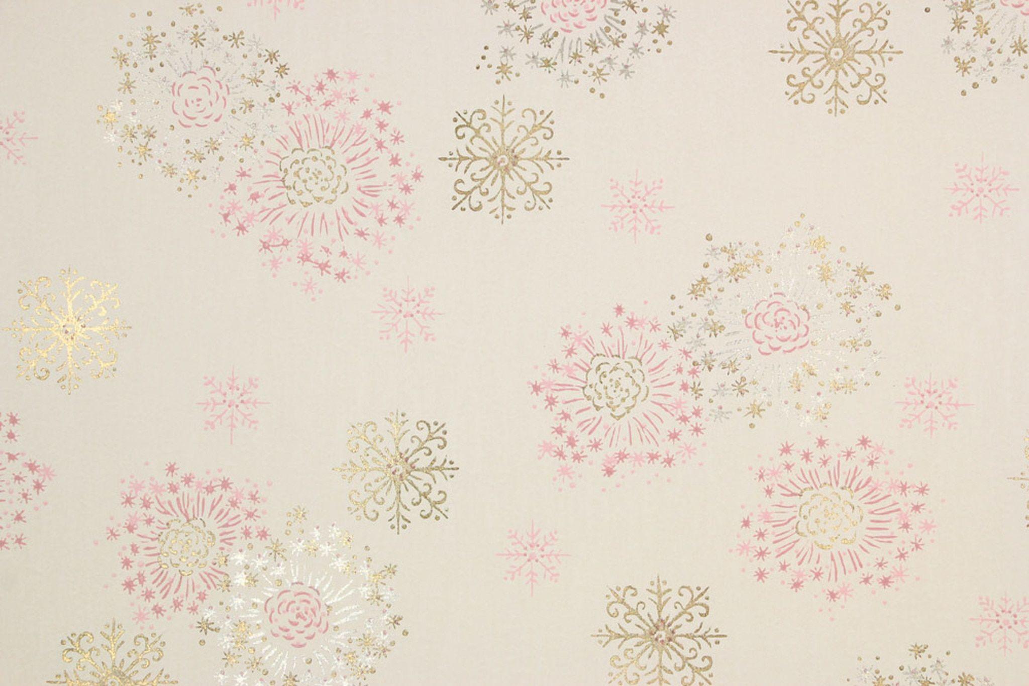 2048x1366 1950s Vintage Wallpaper Pink Gold Floral Starbursts's Vintage Wallpaper