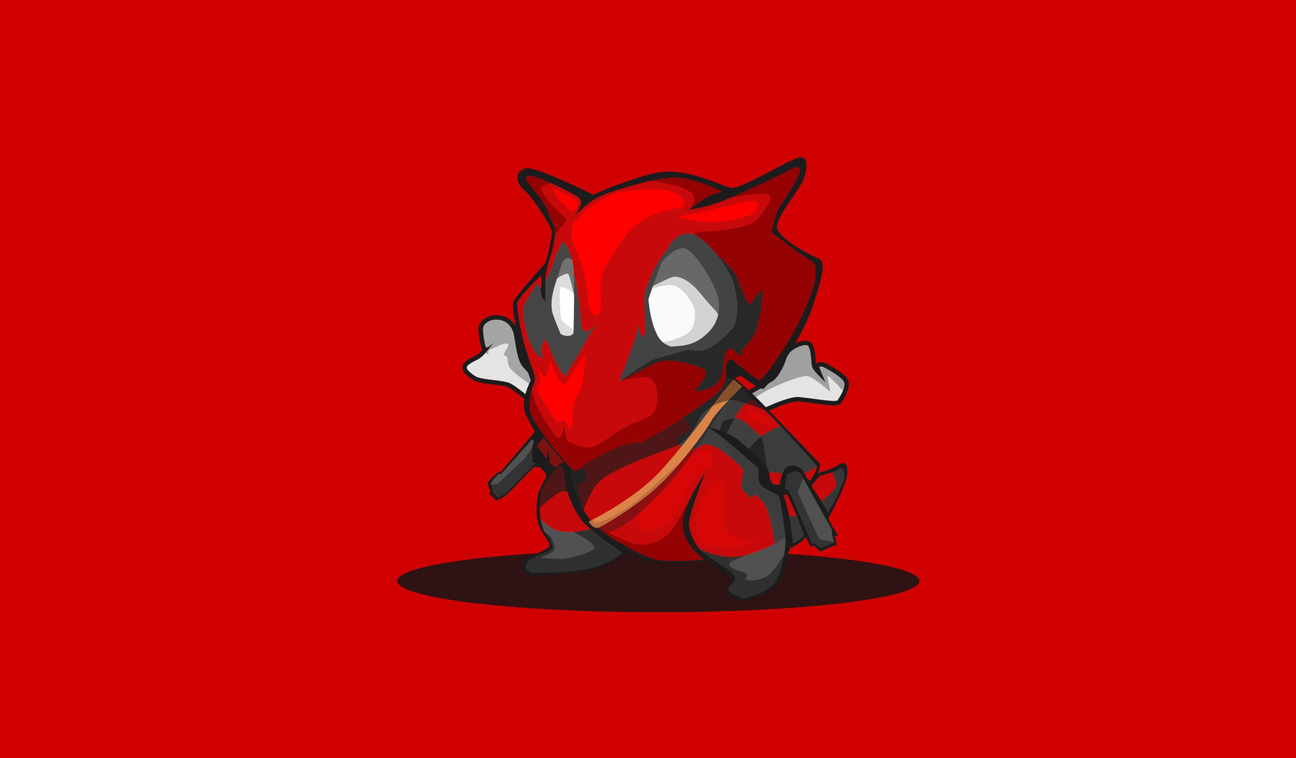 4445x2600 Cubone Pokemon Deadpool Minimalism 4k, HD Superheroes, 4k Wallpaper, Image, Background, Photo and Picture