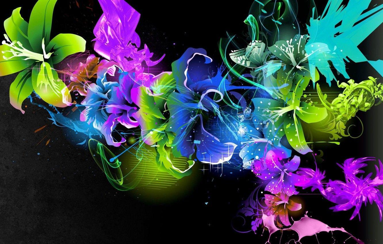 1332x850 Wallpaper flowers, fantasy, colored, beauty, rainbow, fantasy, flower, beautiful, rainbow, beautiful image for desktop, section абстракции